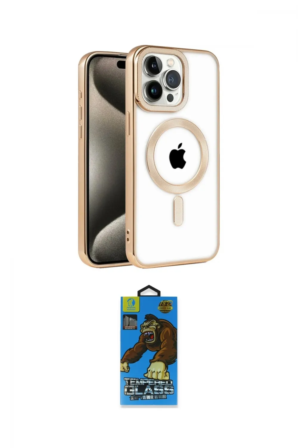 ieg™ iPhone 14 Pro Kılıf Eksen Form Koleksiyonu - Siyah 18D Cam Ekran Koruyucu