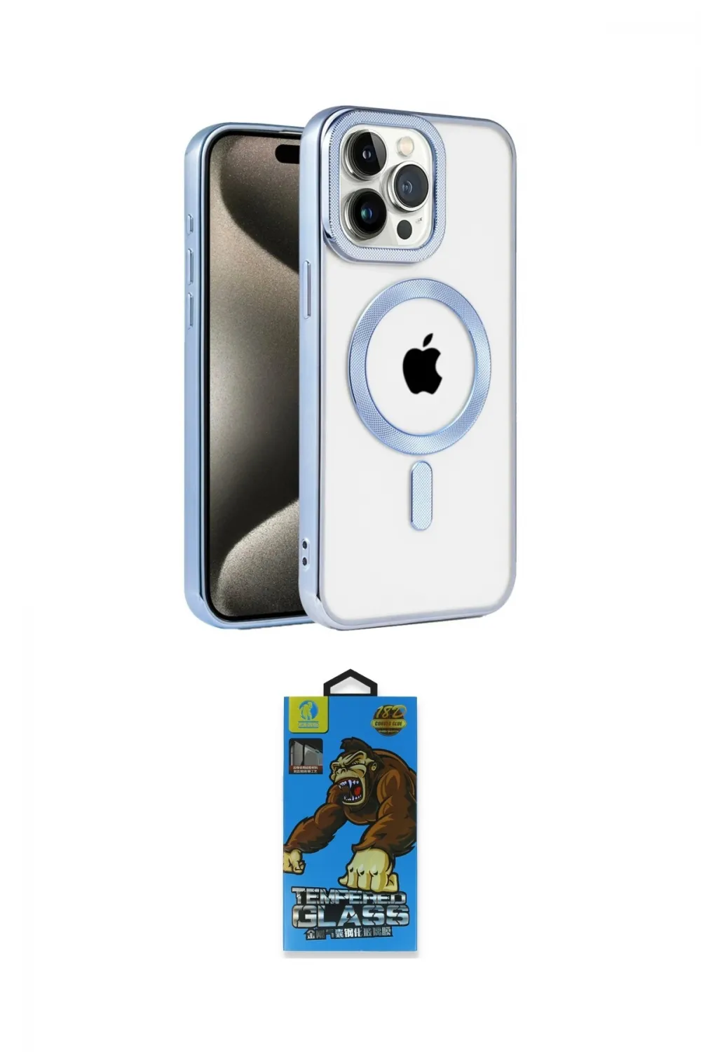 ieg™ iPhone 14 Pro Kılıf Eksen Form Koleksiyonu - Siyah 18D Cam Ekran Koruyucu