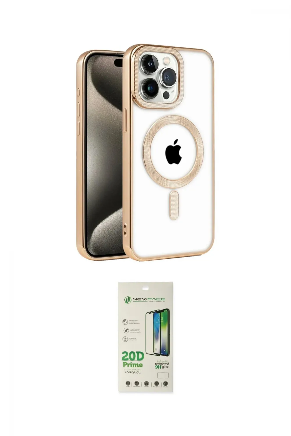 ieg™ iPhone 14 Pro Kılıf Eksen Form Koleksiyonu - Siyah 20D Premium Cam Ekran Koruyucu