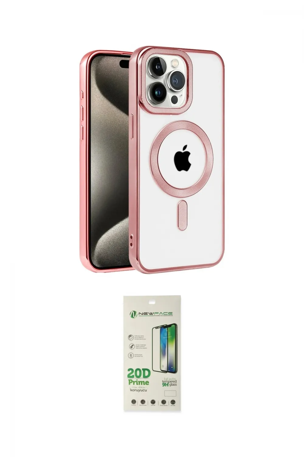 ieg™ iPhone 14 Pro Kılıf Eksen Form Koleksiyonu - Siyah 20D Premium Cam Ekran Koruyucu