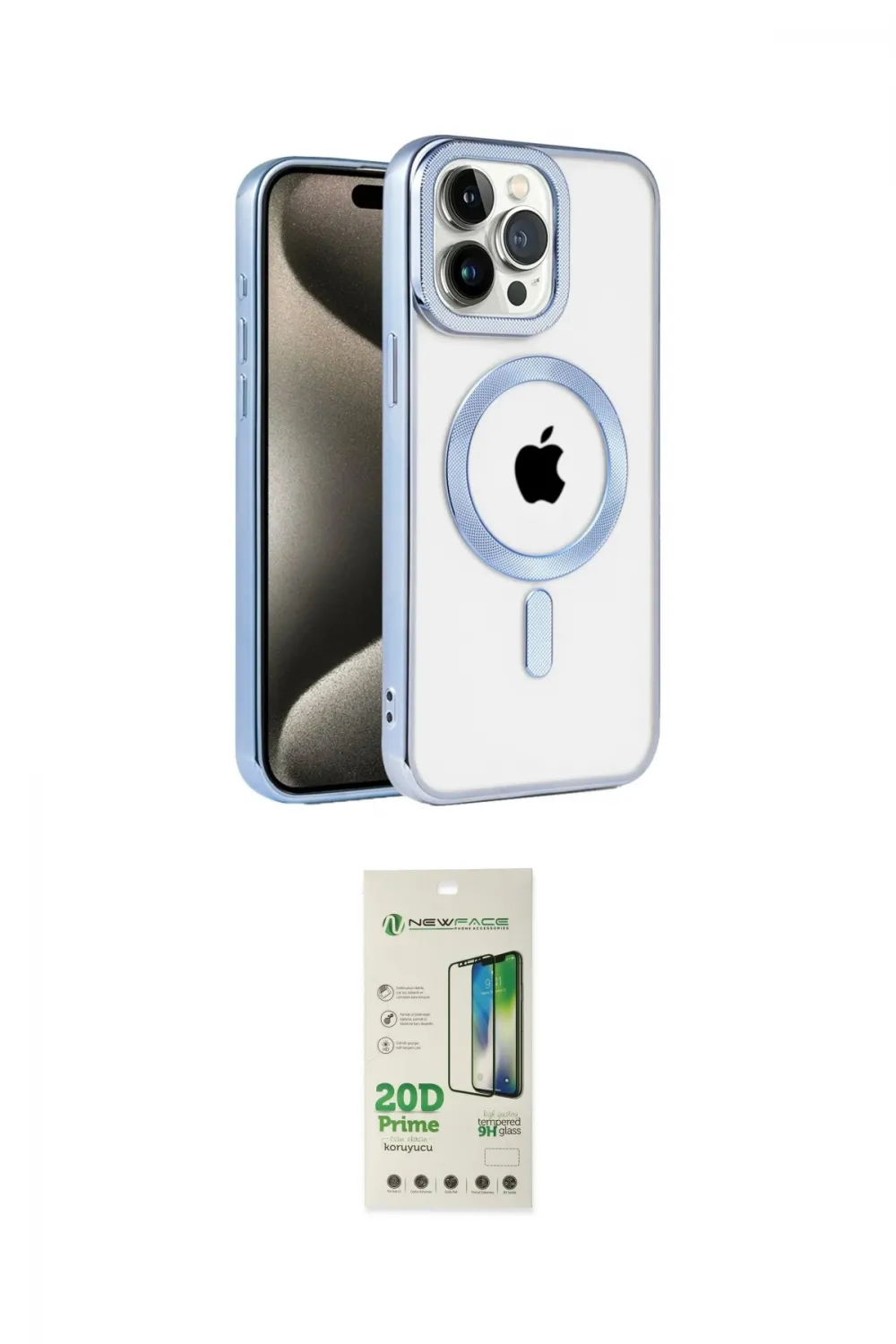 ieg™ iPhone 14 Pro Kılıf Eksen Form Koleksiyonu - Siyah 20D Premium Cam Ekran Koruyucu