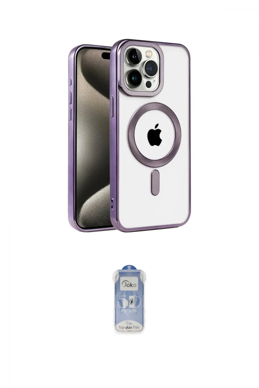 ieg™ iPhone 14 Pro Kılıf Eksen Form Koleksiyonu - Siyah Joko Magic 5D Cam