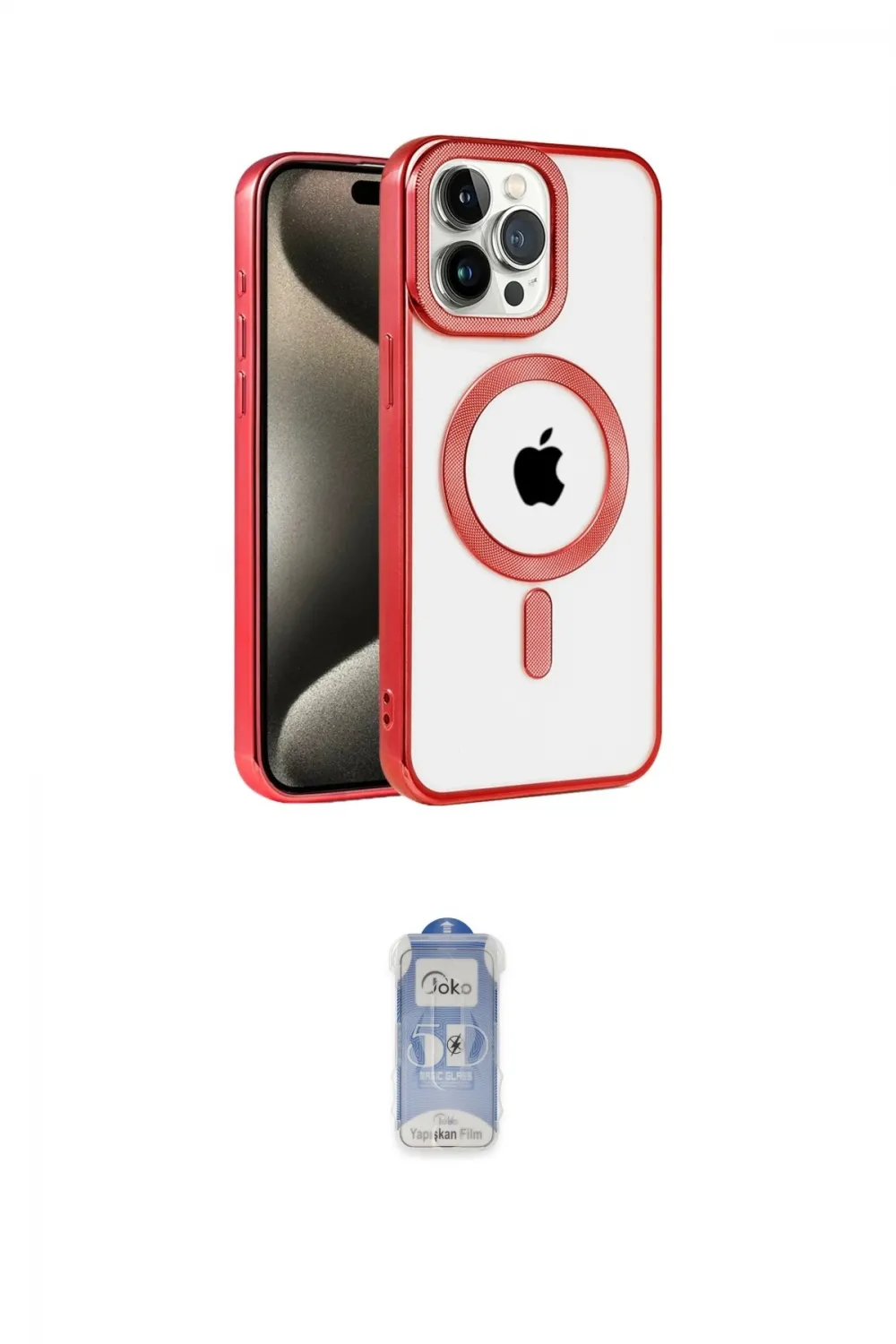 ieg™ iPhone 14 Pro Kılıf Eksen Form Koleksiyonu - Siyah Joko Magic 5D Cam
