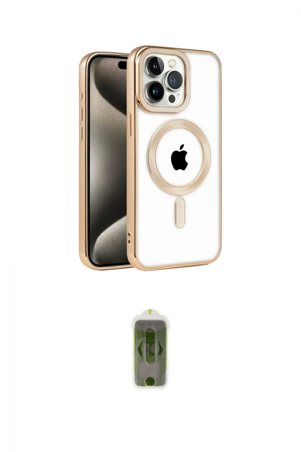 ieg™ iPhone 14 Pro Kılıf Eksen Form Koleksiyonu - Siyah Joko Magic 5D Hayalet Cam