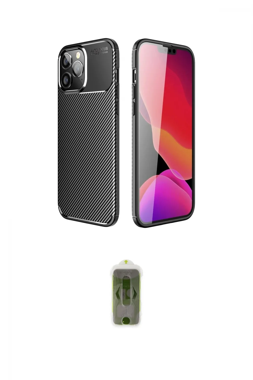ieg™ iPhone 14 Pro Kılıf Eksen Form Prime - Siyah Joko Magic 5D Hayalet Cam