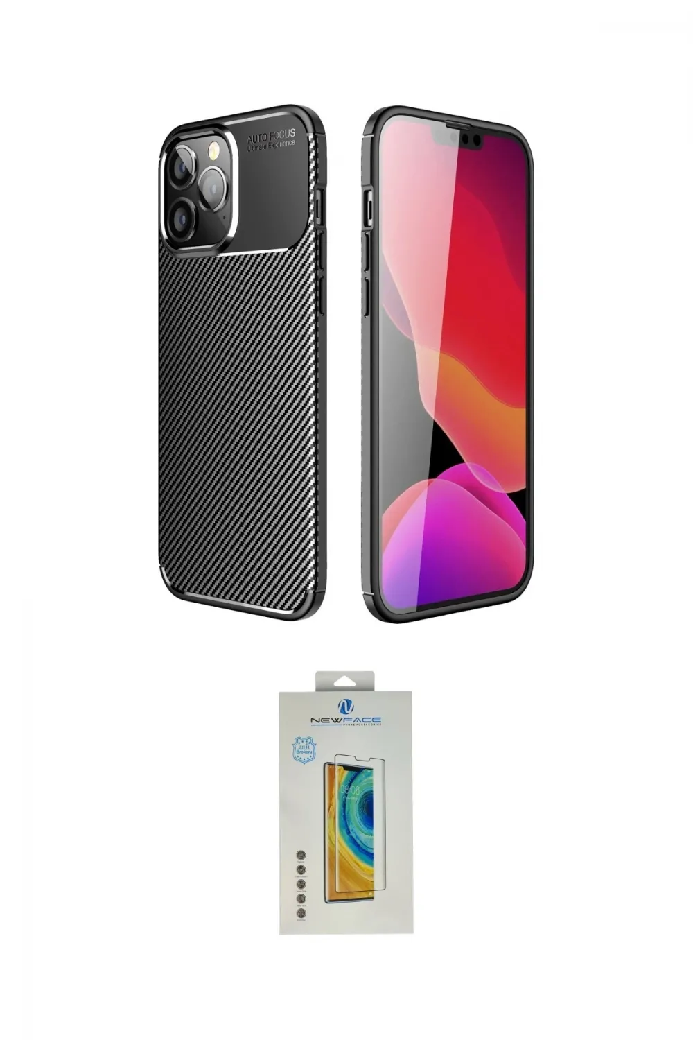 ieg™ iPhone 14 Pro Kılıf Eksen Form Prime - Siyah Polymer Nano Ekran Koruyucu