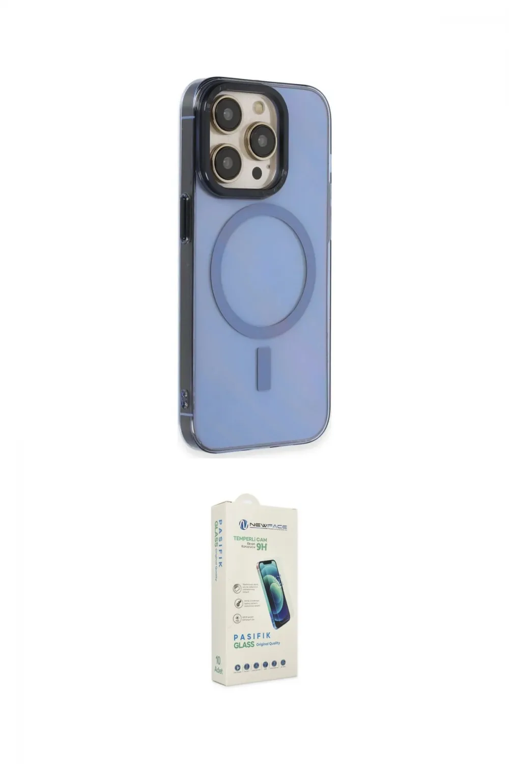 ieg™ iPhone 14 Pro Kılıf Eksen Işık Prime - Şeffaf Pasifik Cam Ekran Koruyucu