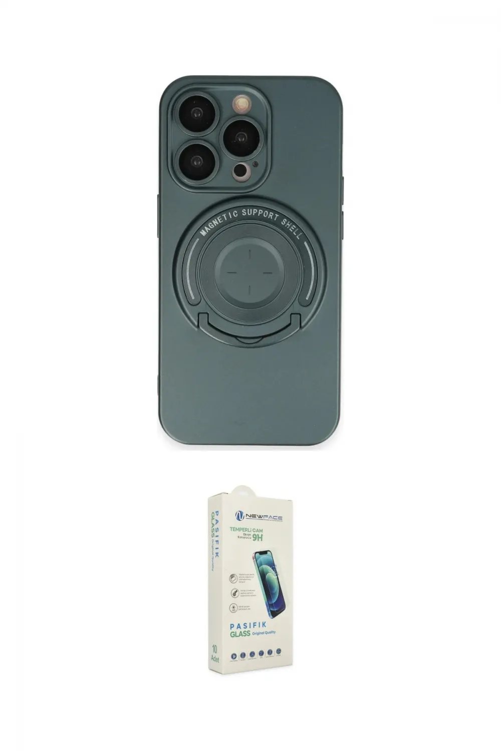 ieg™ iPhone 14 Pro Kılıf Eksen Klasik Prime - Şeffaf Pasifik Cam Ekran Koruyucu