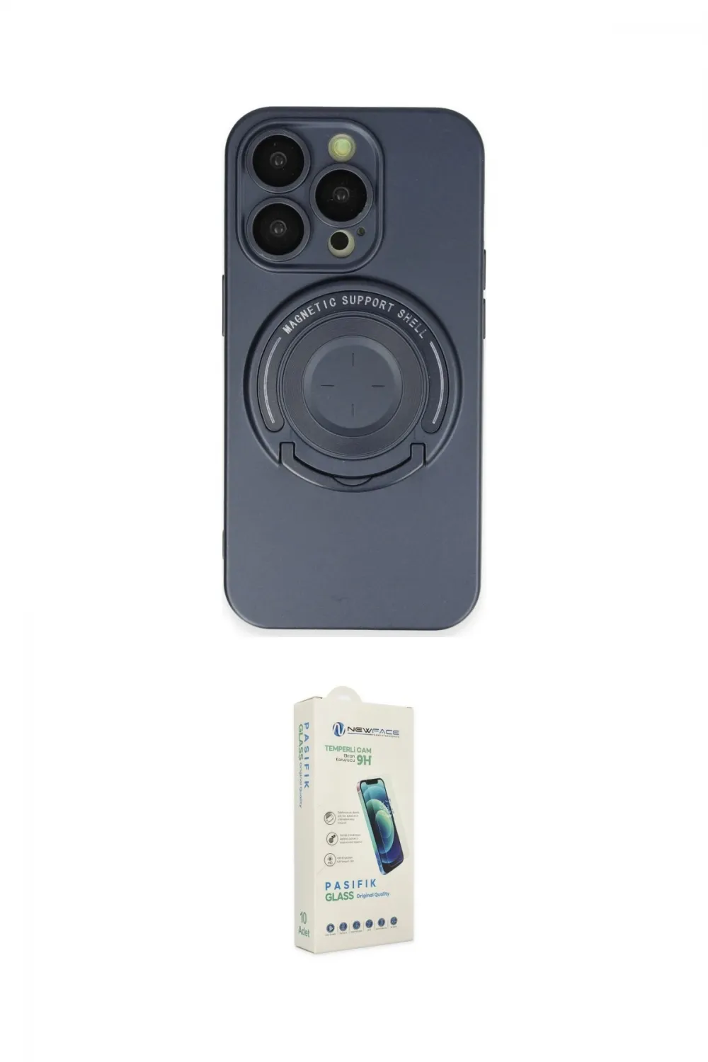 ieg™ iPhone 14 Pro Kılıf Eksen Klasik Prime - Şeffaf Pasifik Cam Ekran Koruyucu