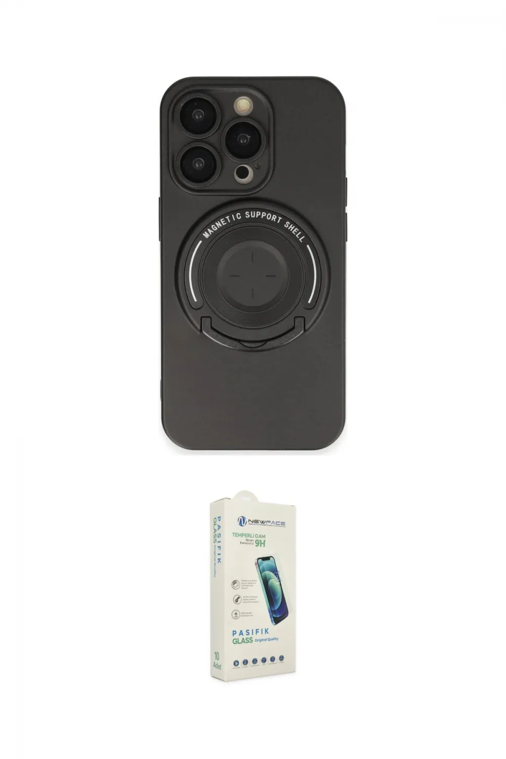 ieg™ iPhone 14 Pro Kılıf Eksen Klasik Prime - Şeffaf Pasifik Cam Ekran Koruyucu