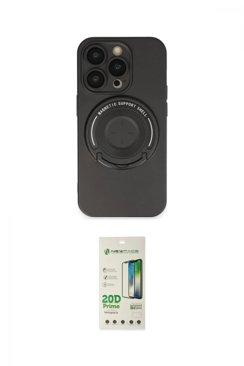 ieg™ iPhone 14 Pro Kılıf Eksen Klasik Prime - Siyah 20D Premium Cam Ekran Koruyucu