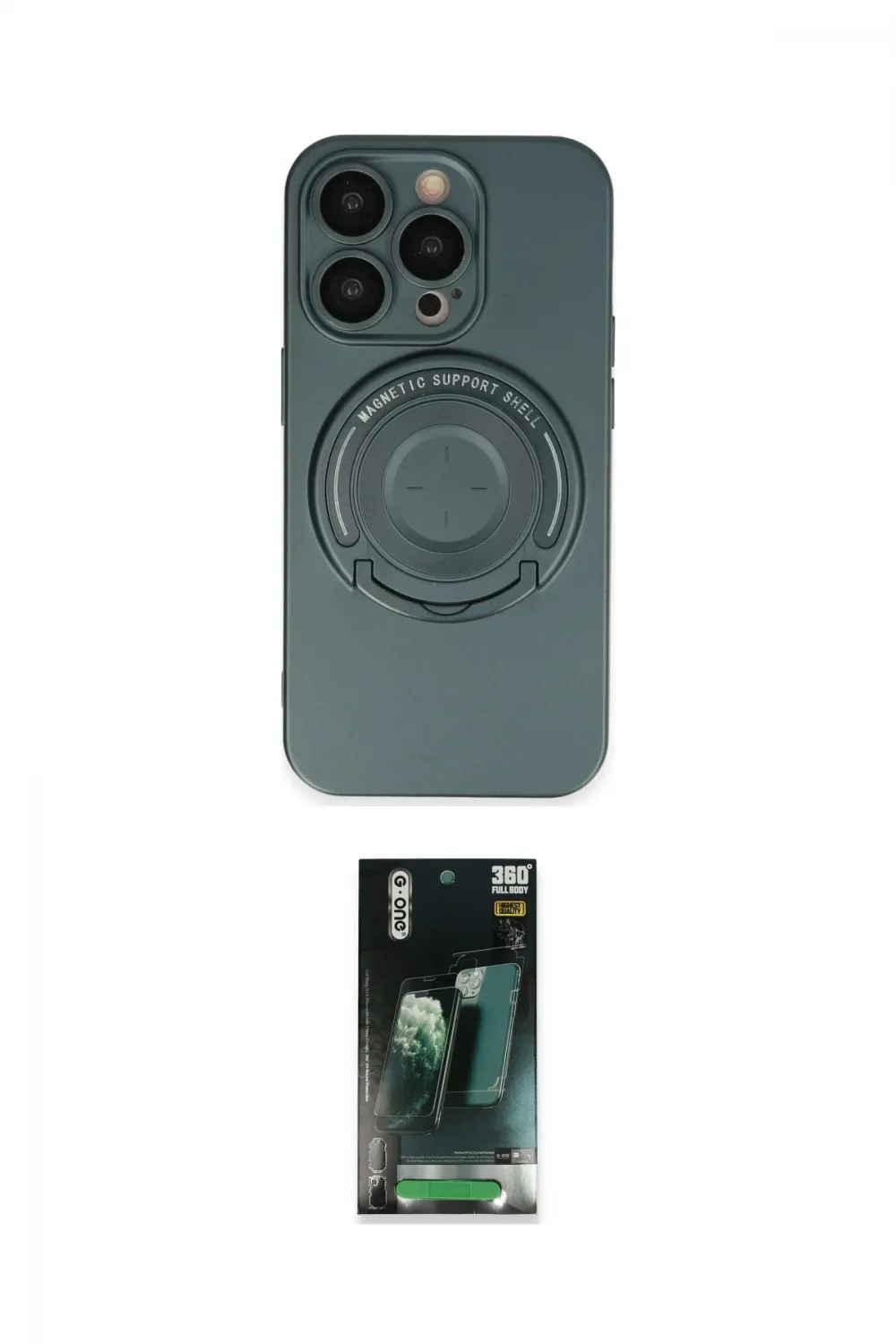 ieg™ iPhone 14 Pro Kılıf Eksen Klasik Prime - Siyah 360 Mat Full Body Arka Koruyucu