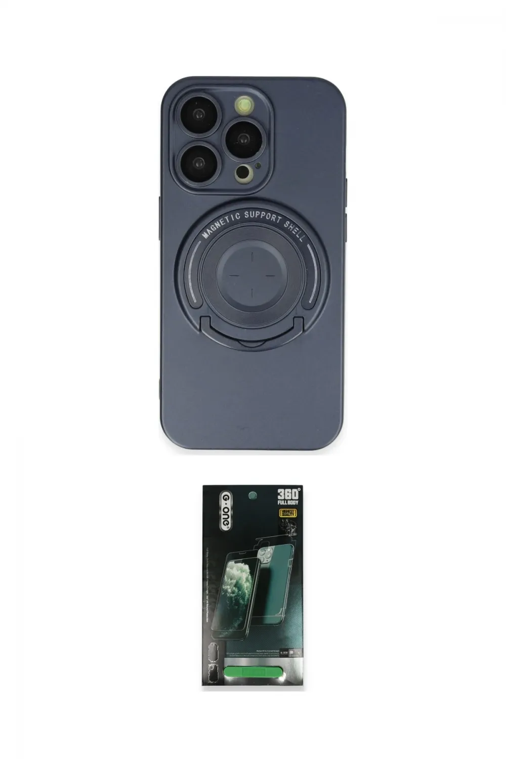 ieg™ iPhone 14 Pro Kılıf Eksen Klasik Prime - Siyah 360 Mat Full Body Arka Koruyucu