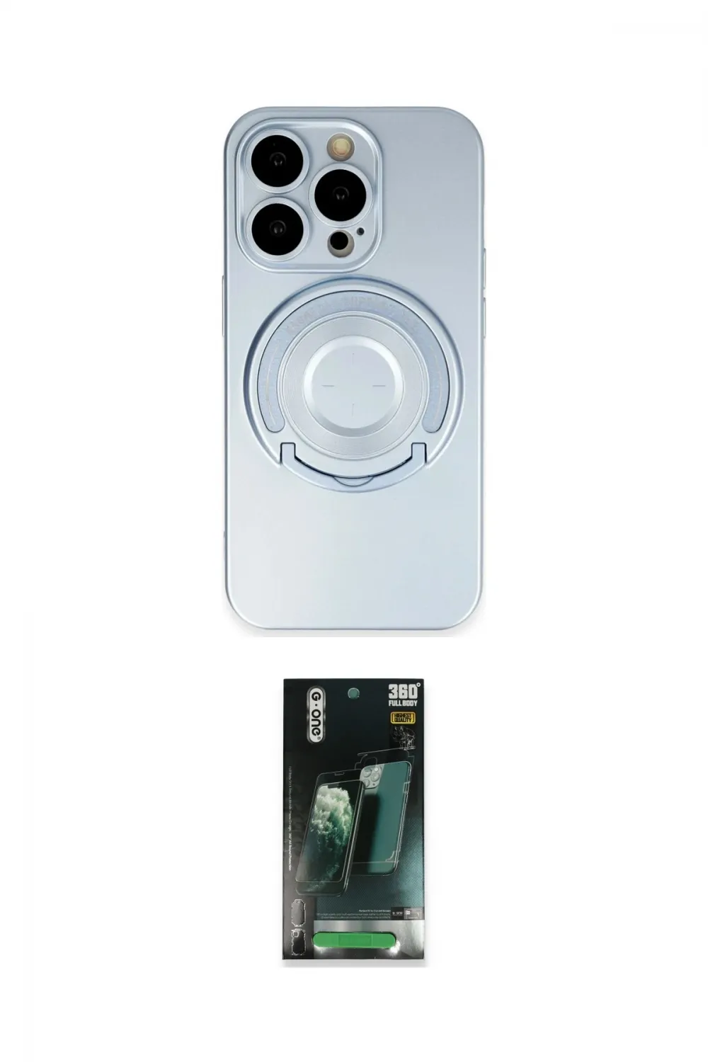 ieg™ iPhone 14 Pro Kılıf Eksen Klasik Prime - Siyah 360 Mat Full Body Arka Koruyucu