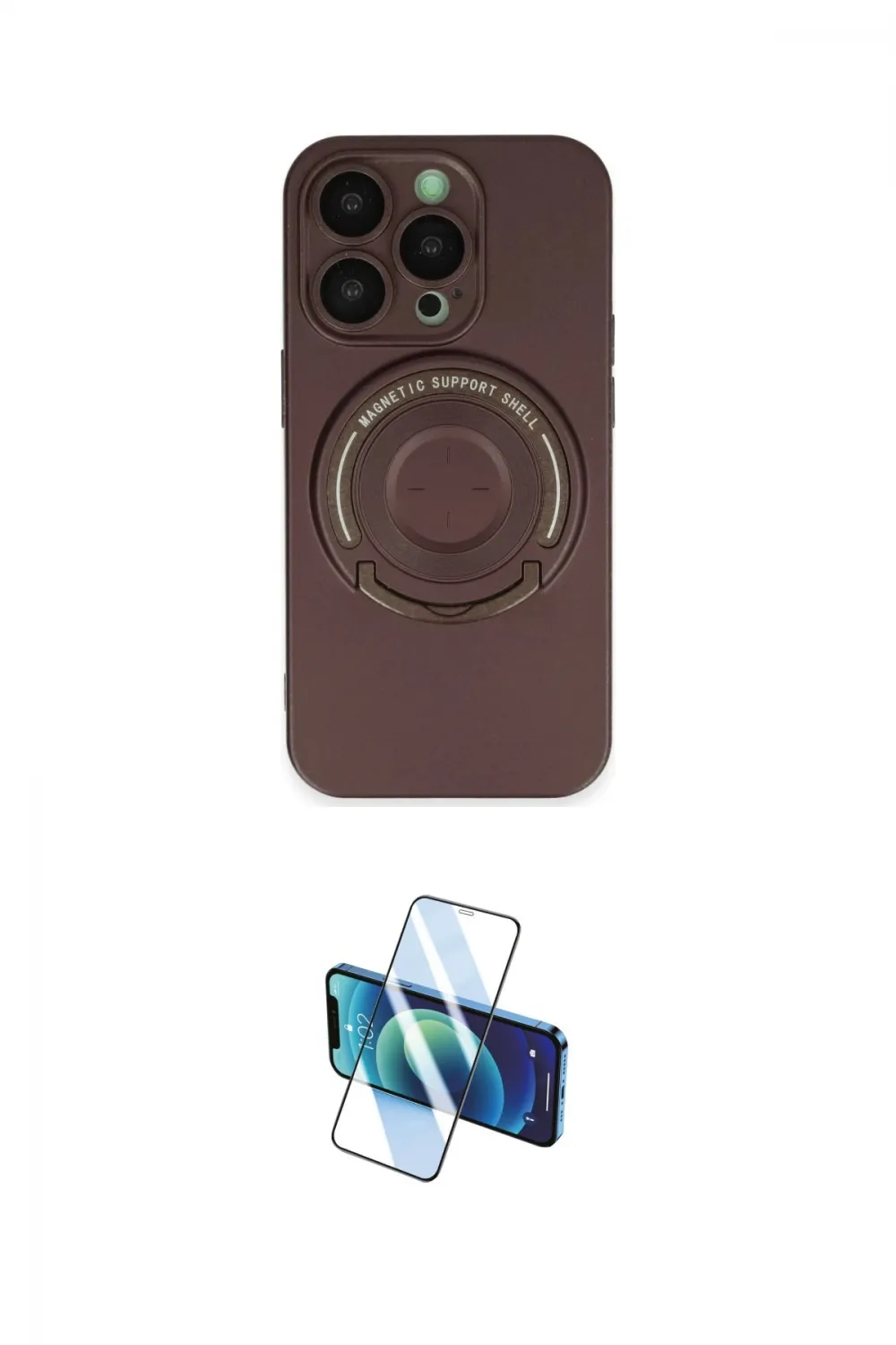 ieg™ iPhone 14 Pro Kılıf Eksen Klasik Prime - Siyah 3D Antistatik Cam Ekran Koruyucu