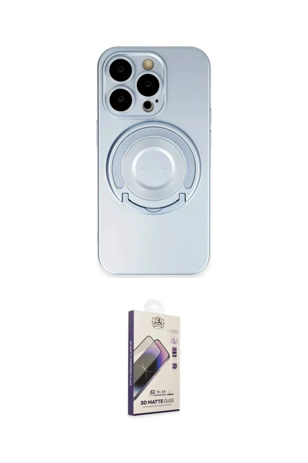ieg™ iPhone 14 Pro Kılıf Eksen Klasik Prime - Siyah Bilvis 3D Mat Cam Ekran Koruyucu