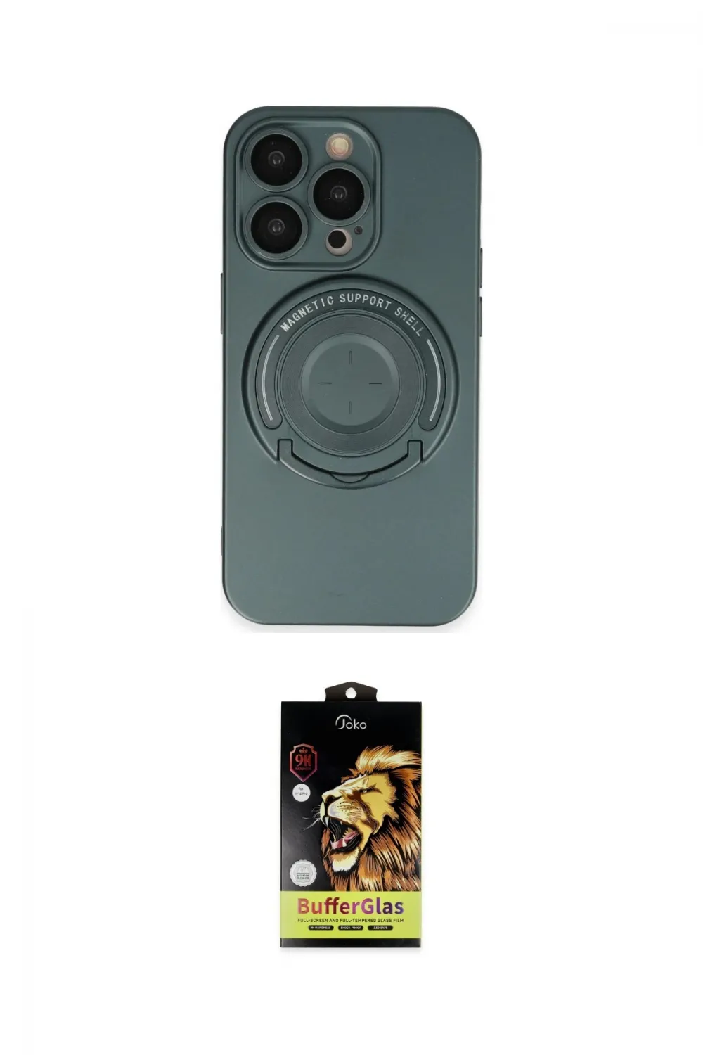 ieg™ iPhone 14 Pro Kılıf Eksen Klasik Prime - Siyah Buffer Cam Ekran Koruyucu