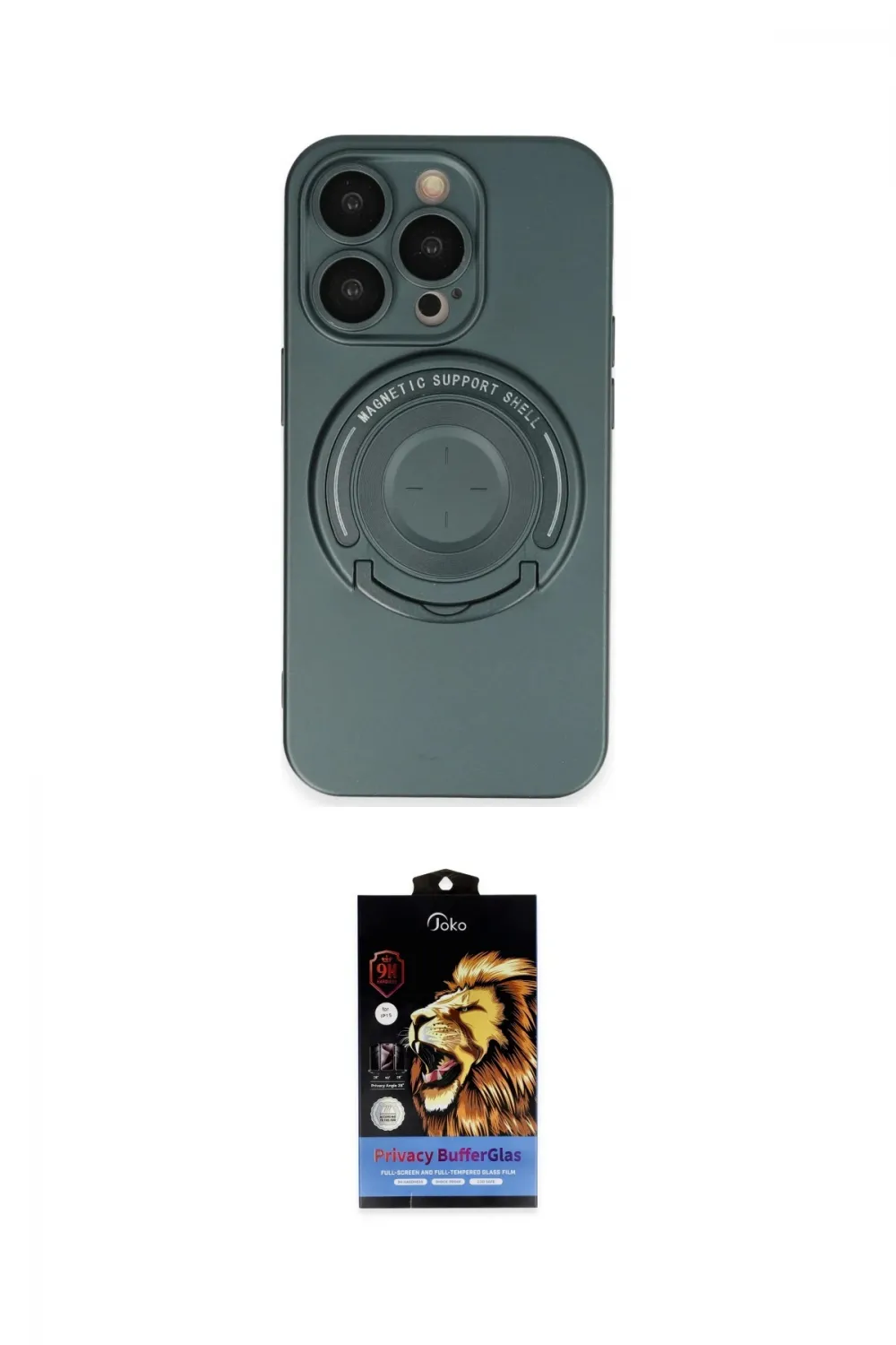 ieg™ iPhone 14 Pro Kılıf Eksen Klasik Prime - Siyah Buffer Hayalet Cam Ekran Koruyucu