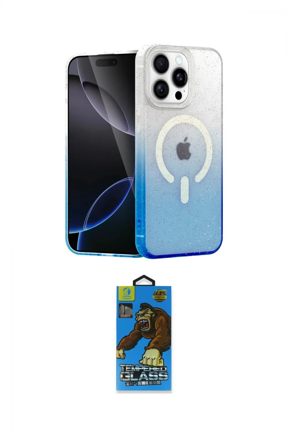 ieg™ iPhone 14 Pro Kılıf Eksen Minimal Özel Seri - Siyah 18D Cam Ekran Koruyucu