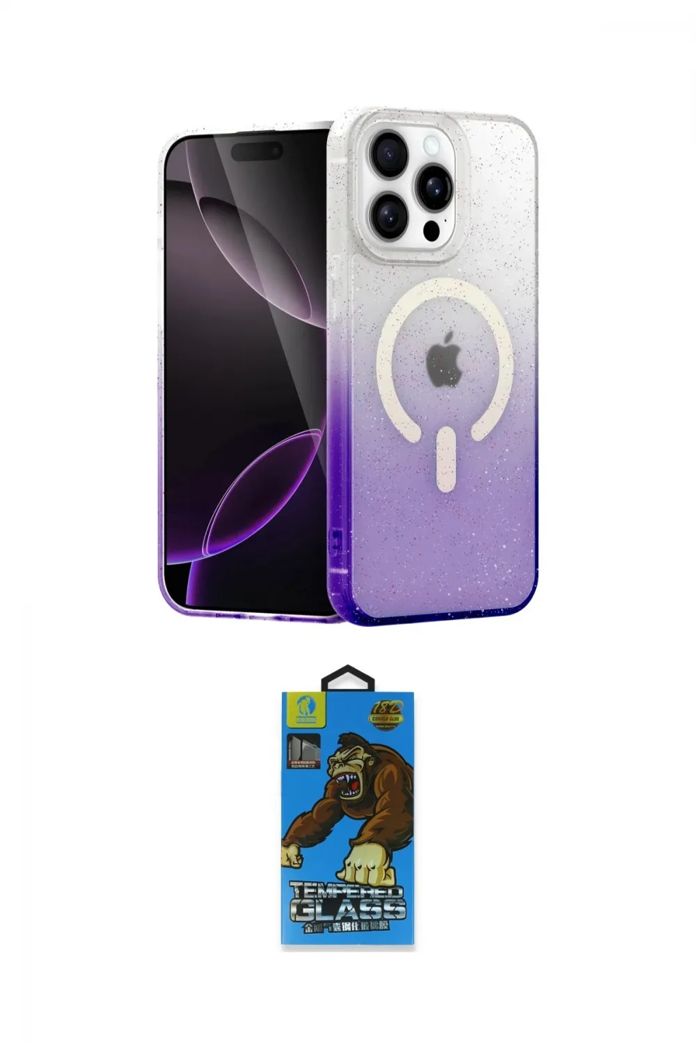 ieg™ iPhone 14 Pro Kılıf Eksen Minimal Özel Seri - Siyah 18D Cam Ekran Koruyucu