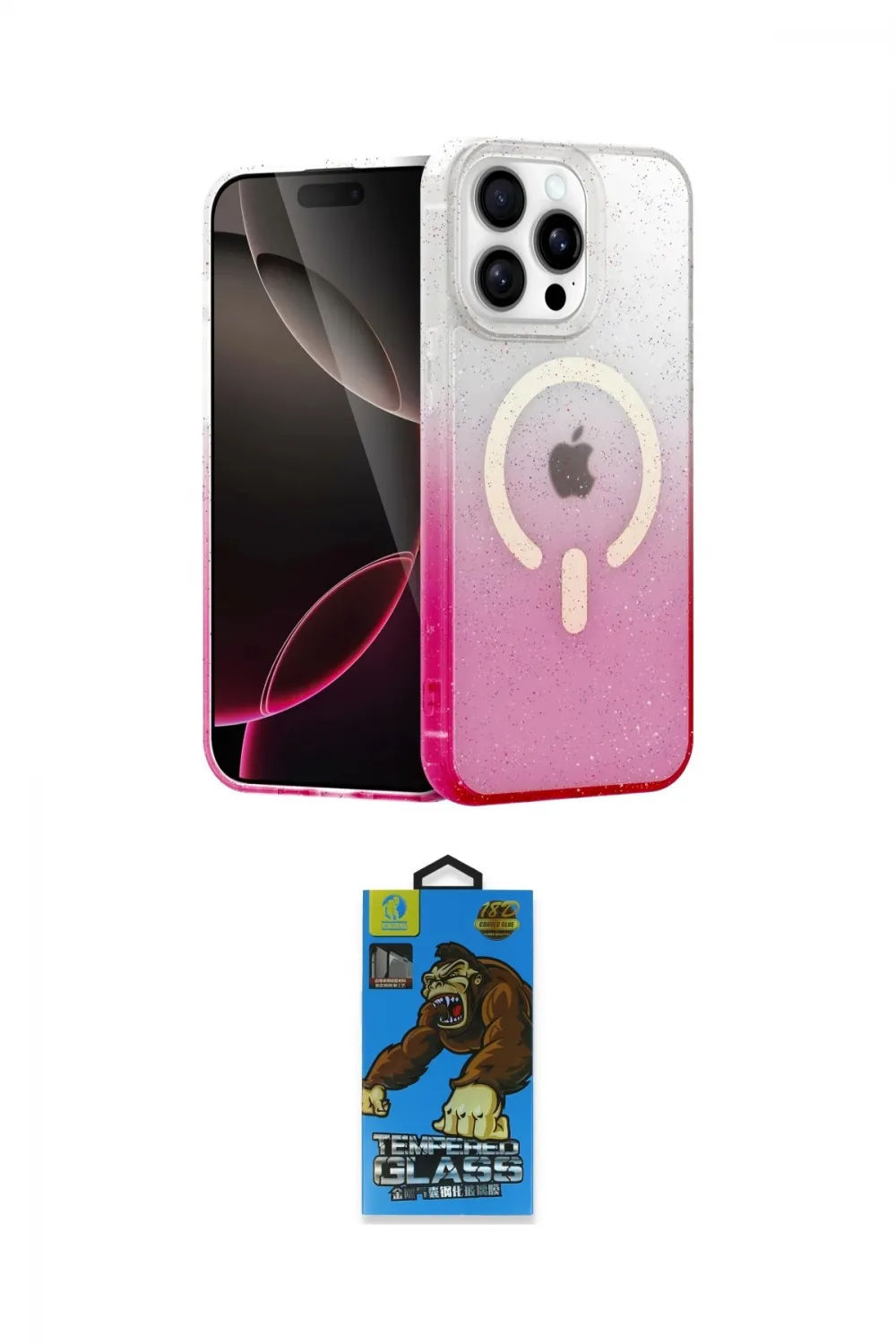 ieg™ iPhone 14 Pro Kılıf Eksen Minimal Özel Seri - Siyah 18D Cam Ekran Koruyucu