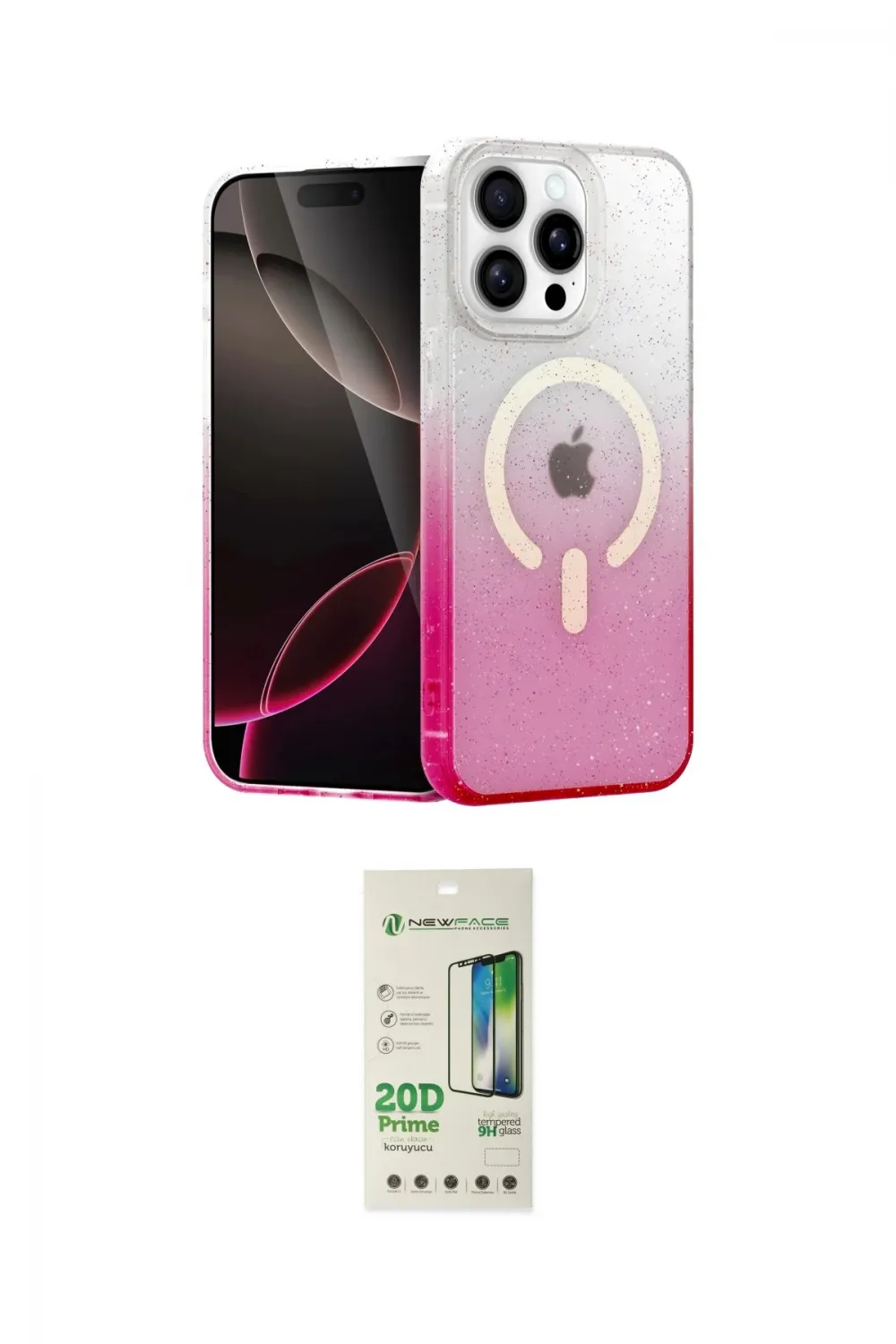 ieg™ iPhone 14 Pro Kılıf Eksen Minimal Özel Seri - Siyah 20D Premium Cam Ekran Koruyucu