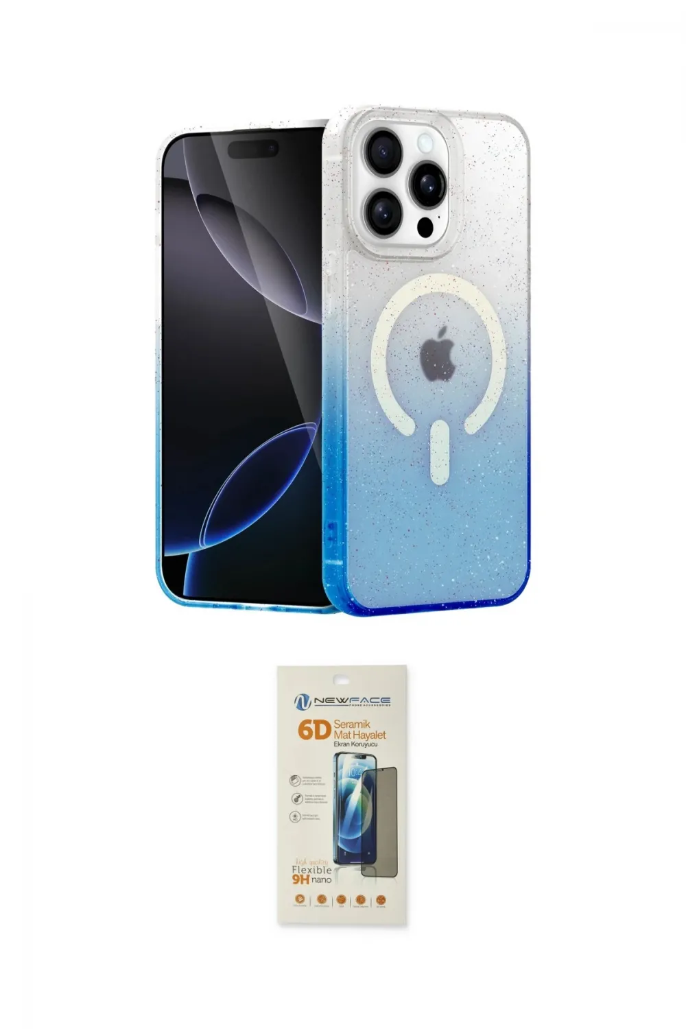 ieg™ iPhone 14 Pro Kılıf Eksen Minimal Özel Seri - Siyah 6D Mat Seramik Hayalet Nano Ekran Koruyucu