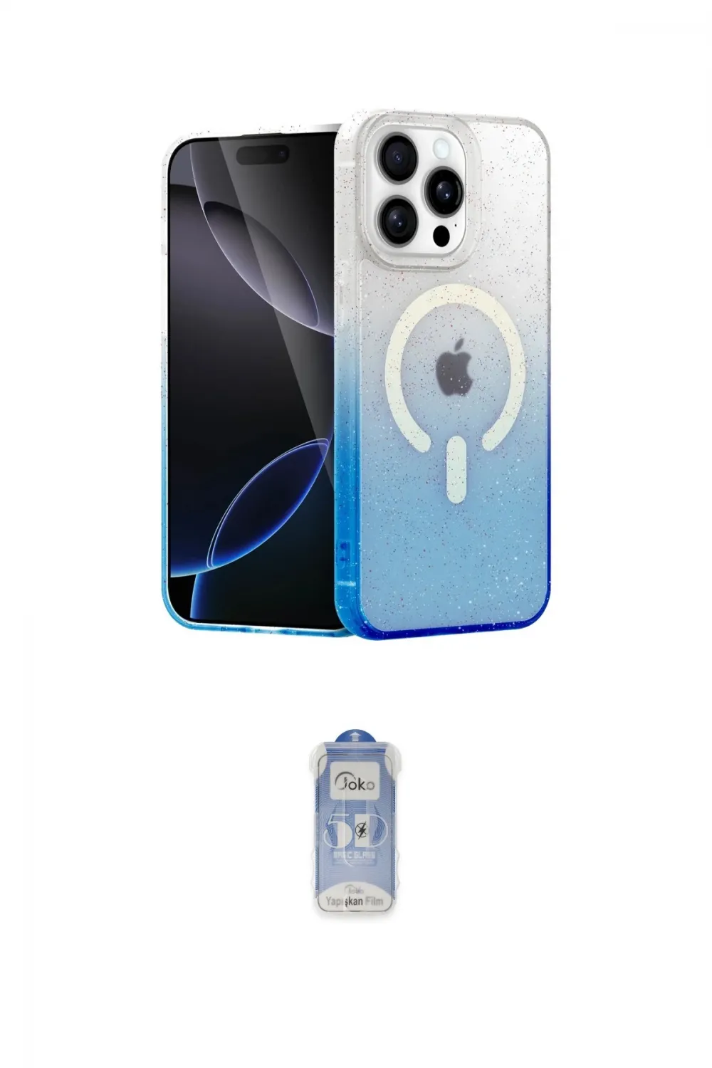 ieg™ iPhone 14 Pro Kılıf Eksen Minimal Özel Seri - Siyah Joko Magic 5D Cam