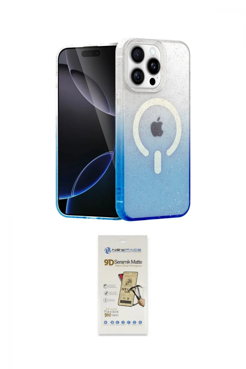 ieg™ iPhone 14 Pro Kılıf Eksen Minimal Özel Seri - Siyah Mat Seramik Nano Ekran Koruyucu