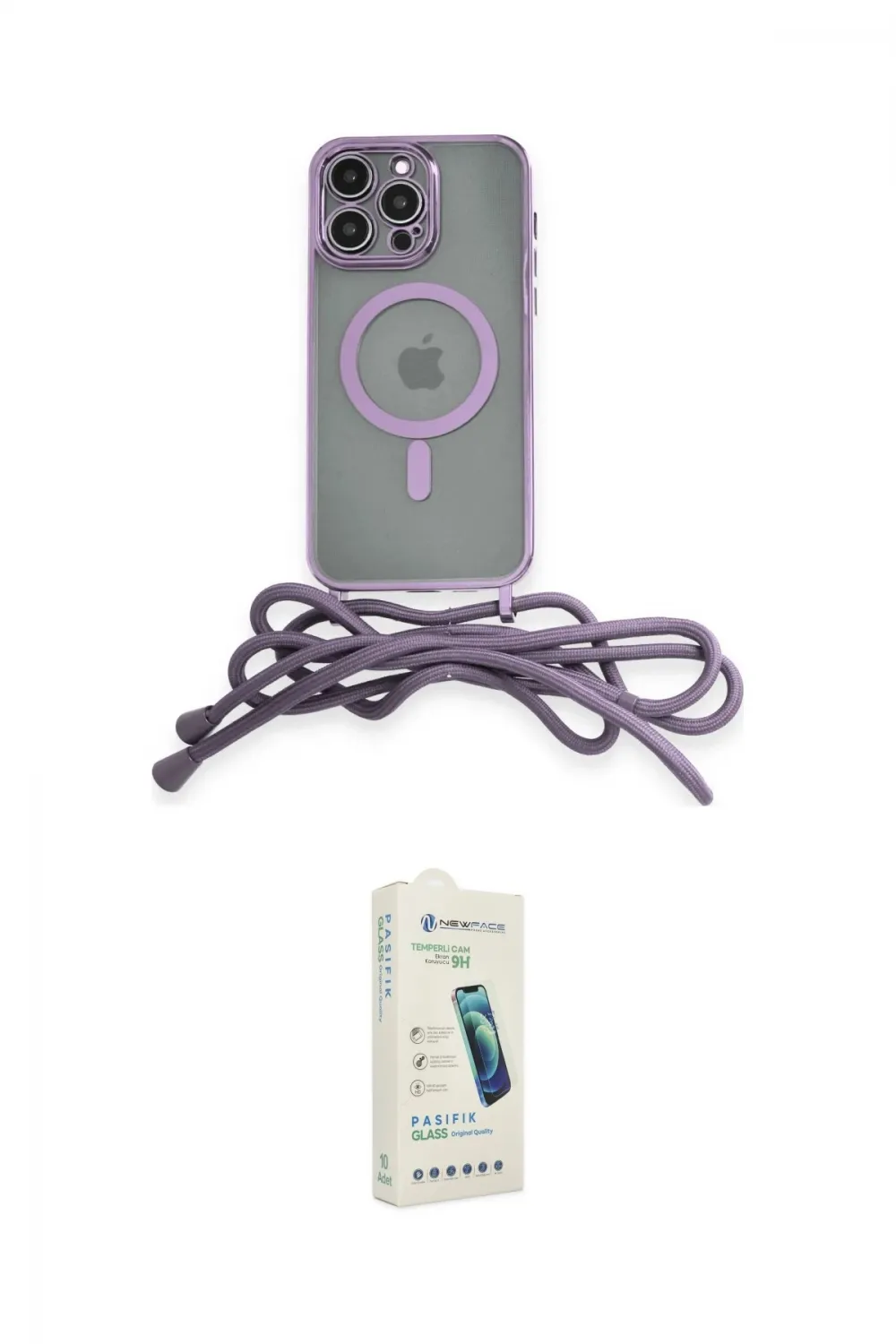 ieg™ iPhone 14 Pro Kılıf Eksen Özel Seri - Şeffaf Pasifik Cam Ekran Koruyucu