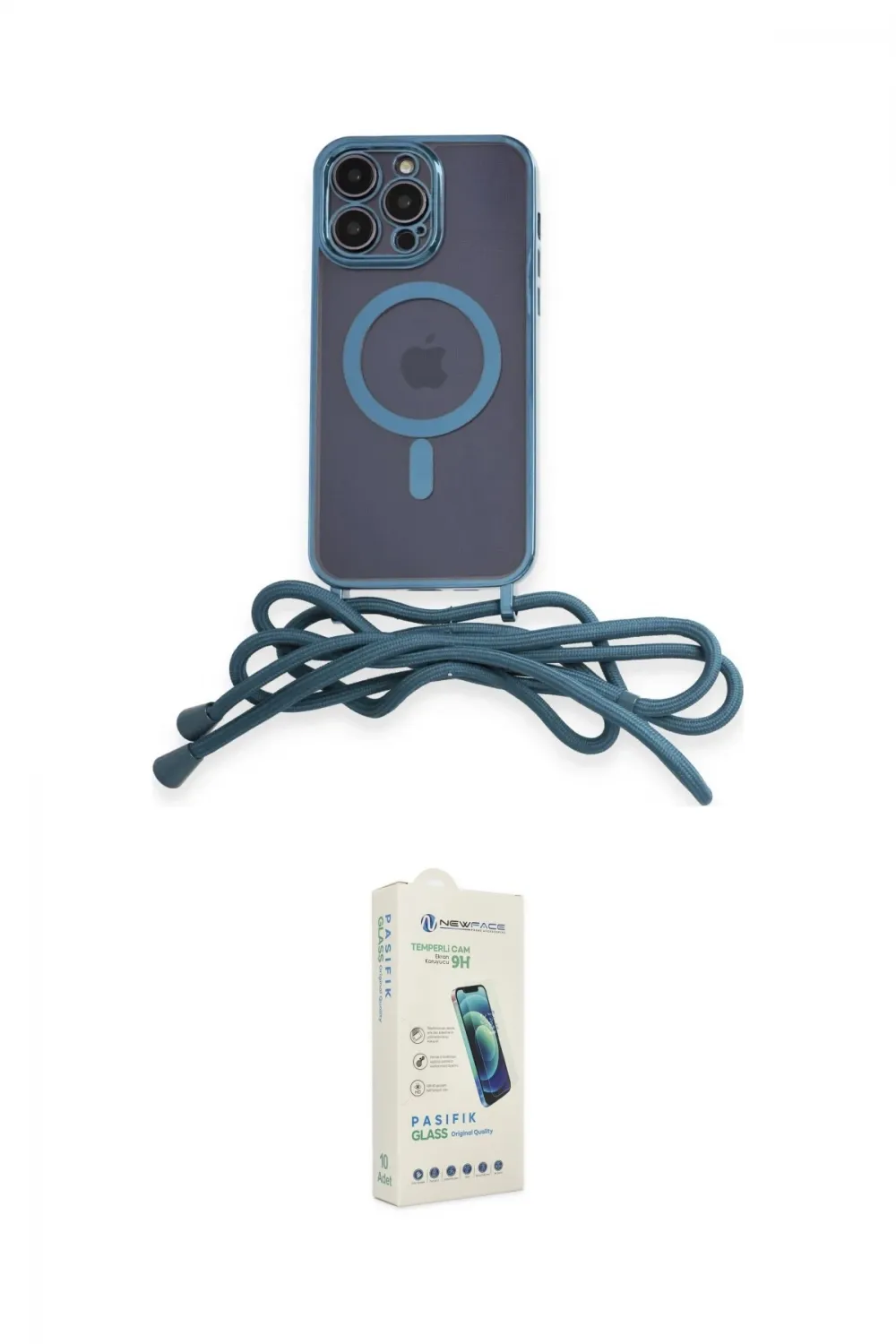 ieg™ iPhone 14 Pro Kılıf Eksen Özel Seri - Şeffaf Pasifik Cam Ekran Koruyucu