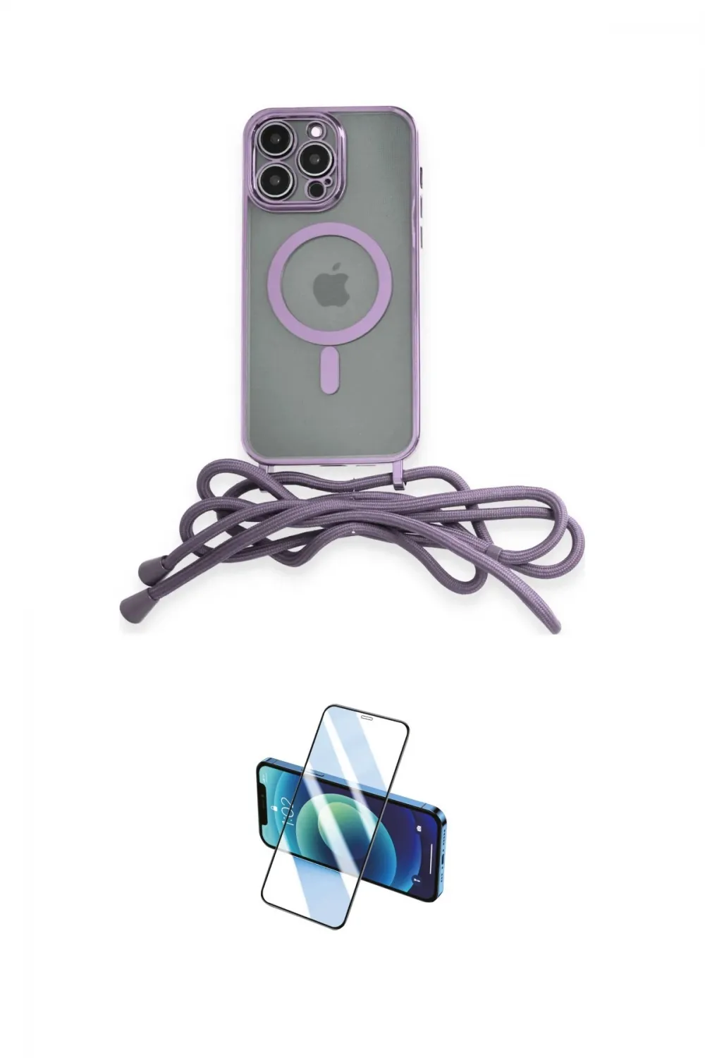 ieg™ iPhone 14 Pro Kılıf Eksen Özel Seri - Siyah 3D Antistatik Cam Ekran Koruyucu