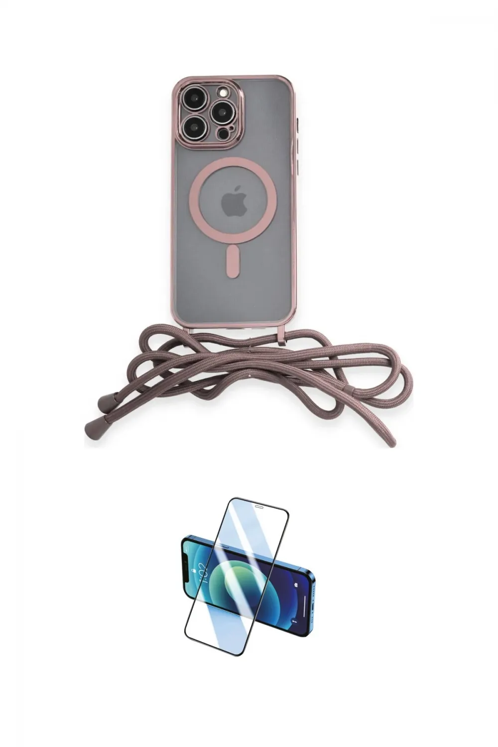 ieg™ iPhone 14 Pro Kılıf Eksen Özel Seri - Siyah 3D Antistatik Cam Ekran Koruyucu