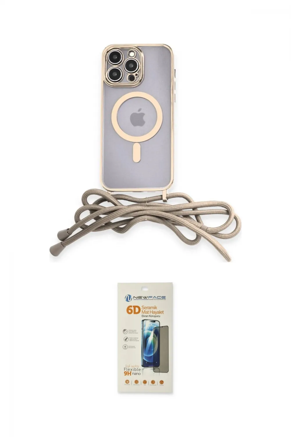 ieg™ iPhone 14 Pro Kılıf Eksen Özel Seri - Siyah 6D Mat Seramik Hayalet Nano Ekran Koruyucu