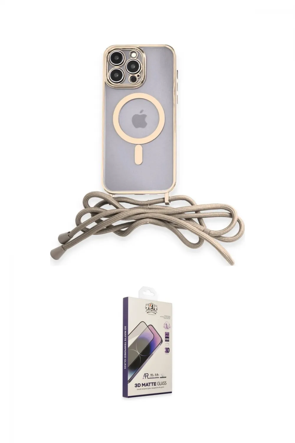 ieg™ iPhone 14 Pro Kılıf Eksen Özel Seri - Siyah Bilvis 3D Mat Cam Ekran Koruyucu