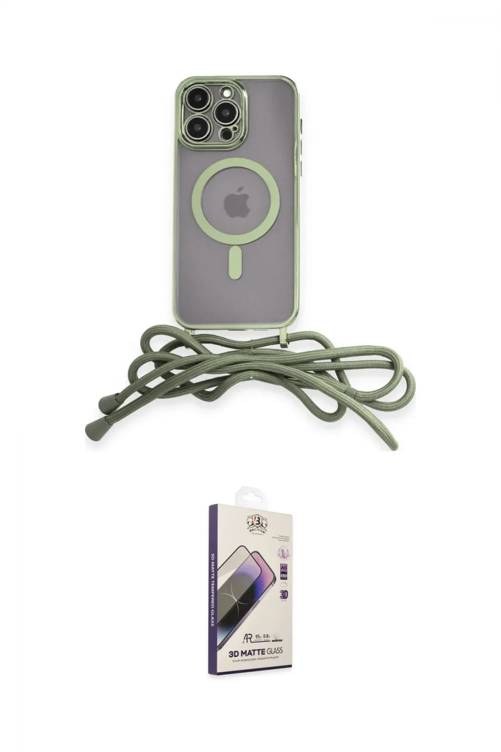 ieg™ iPhone 14 Pro Kılıf Eksen Özel Seri - Siyah Bilvis 3D Mat Cam Ekran Koruyucu