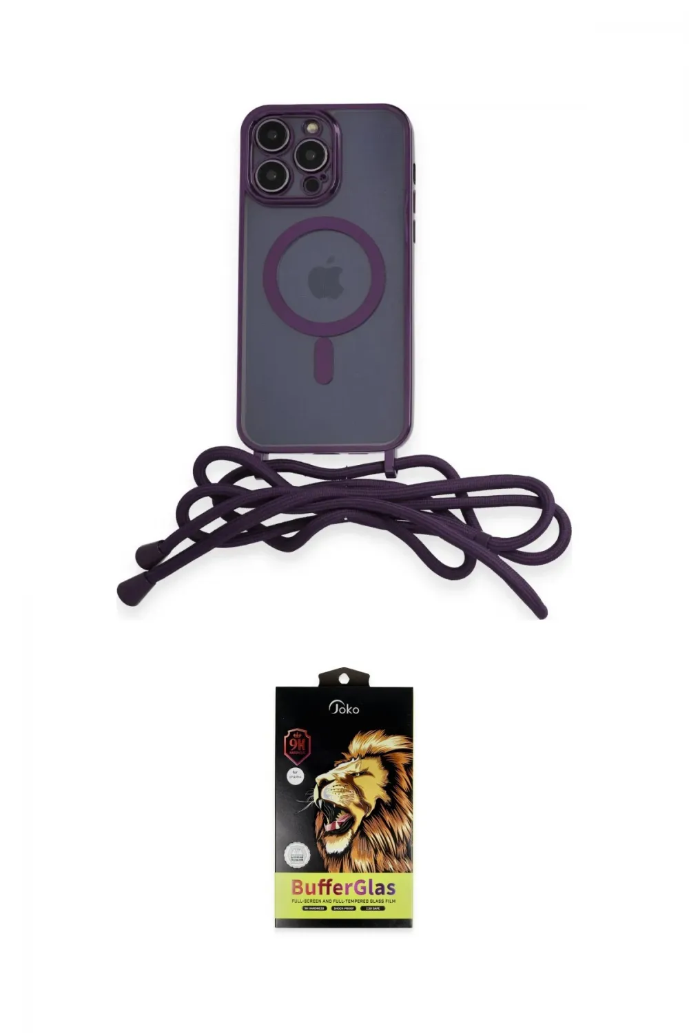 ieg™ iPhone 14 Pro Kılıf Eksen Özel Seri - Siyah Buffer Cam Ekran Koruyucu