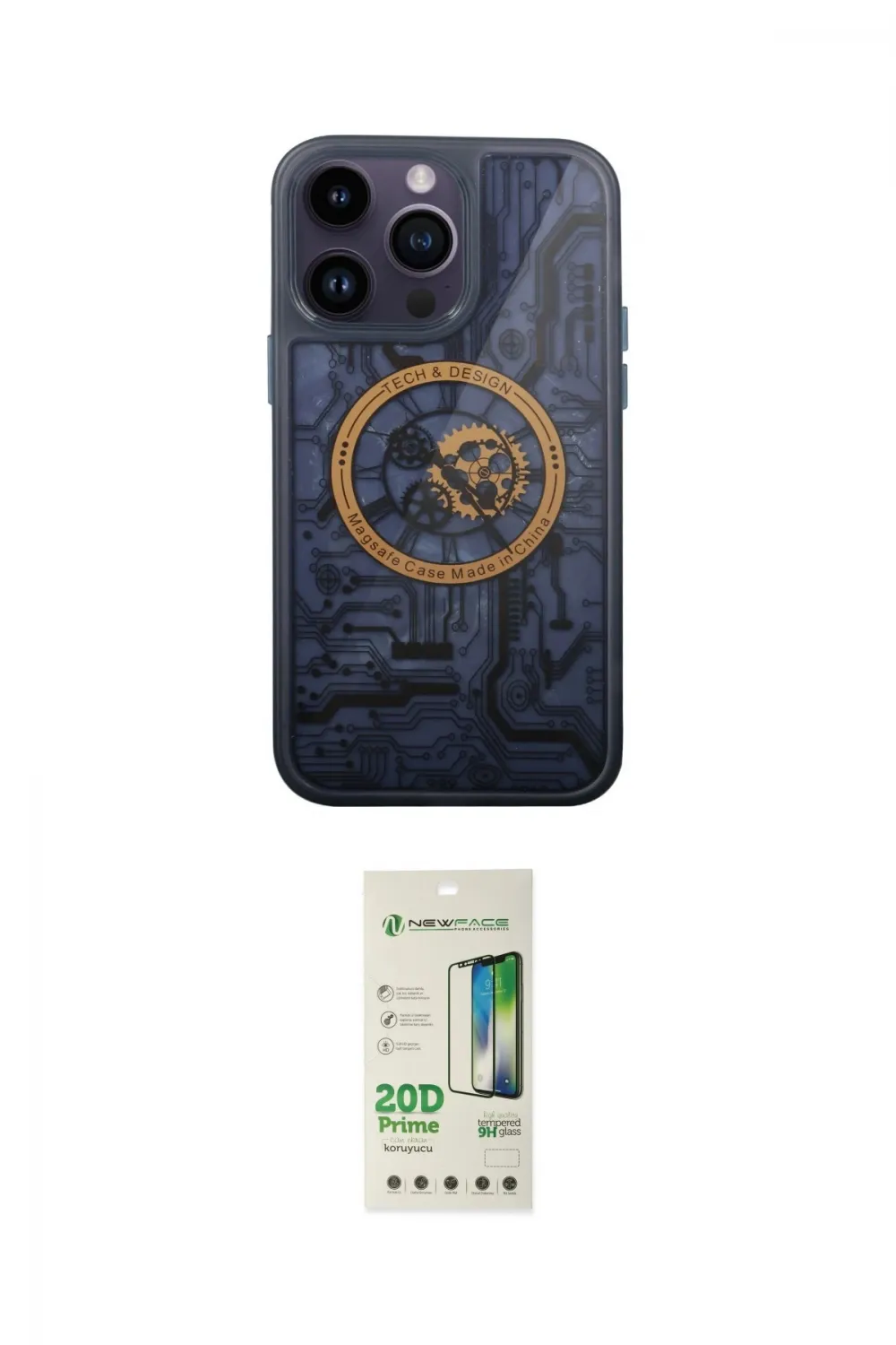ieg™ iPhone 14 Pro Kılıf İz Form - Siyah 20D Premium Cam Ekran Koruyucu
