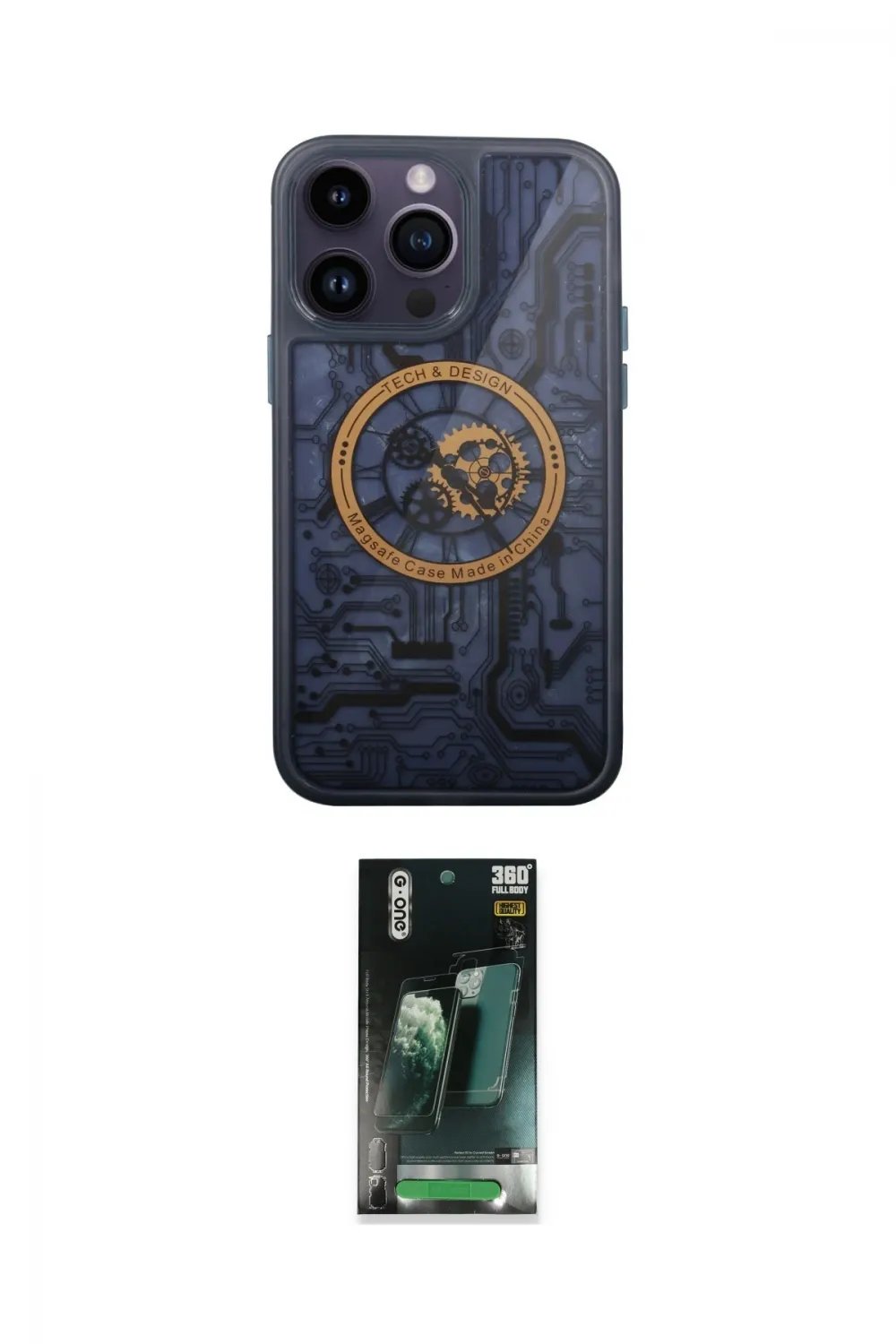ieg™ iPhone 14 Pro Kılıf İz Form - Siyah 360 Mat Full Body Arka Koruyucu