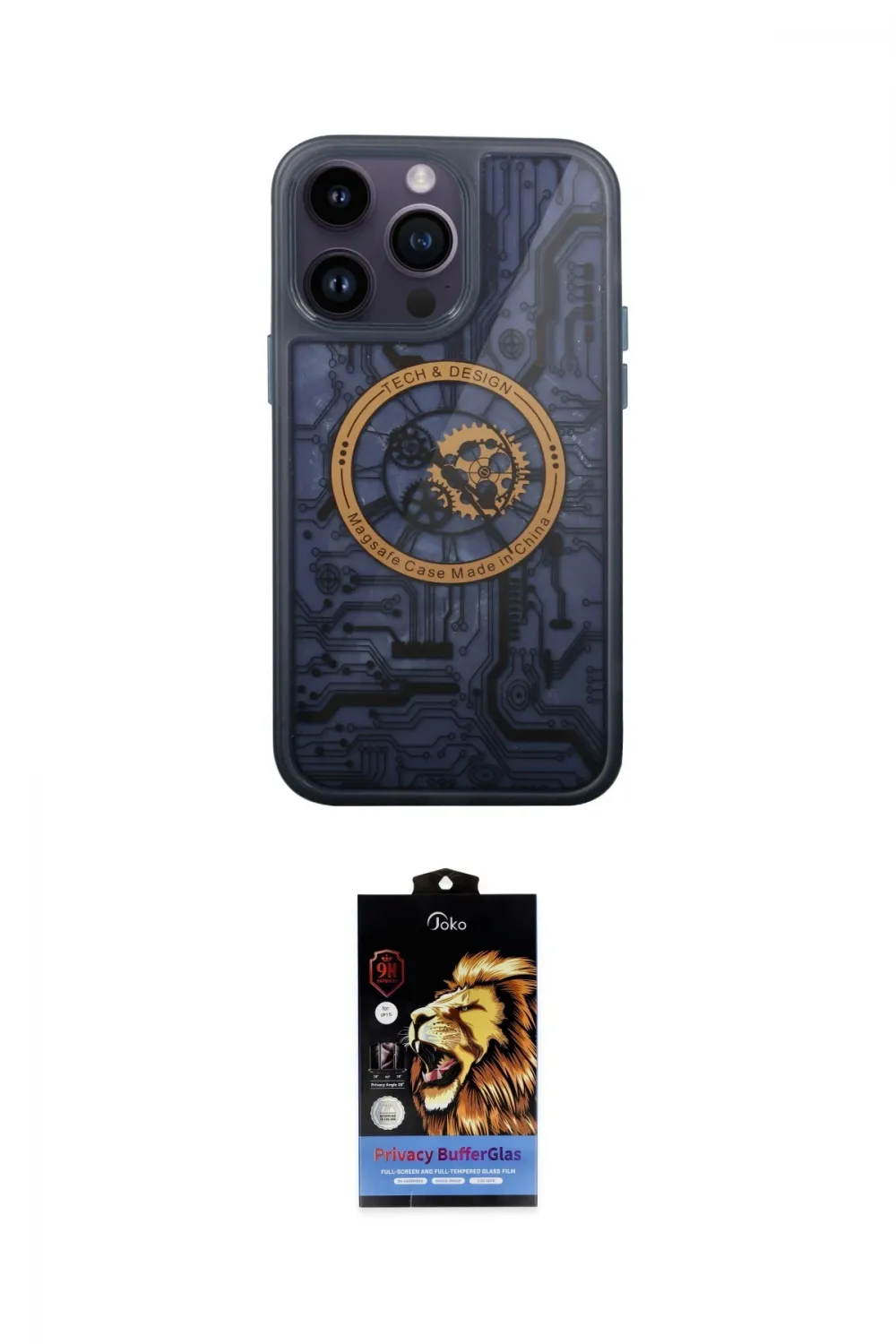 ieg™ iPhone 14 Pro Kılıf İz Form - Siyah Buffer Hayalet Cam Ekran Koruyucu
