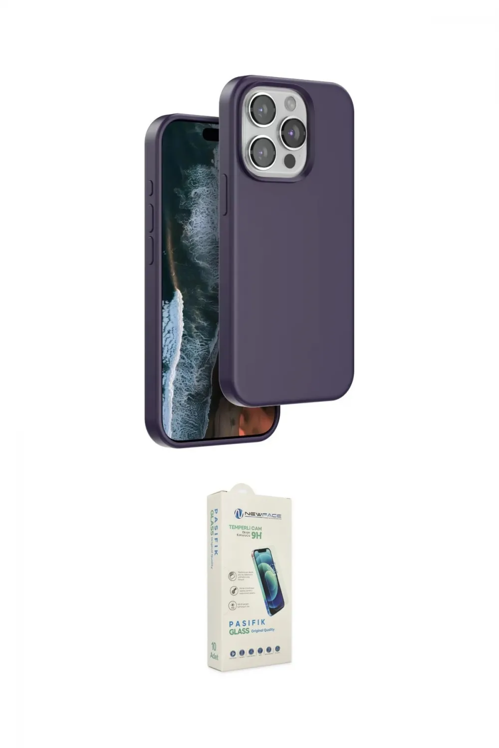 ieg™ iPhone 14 Pro Kılıf Kıvılcım Çizgi Serisi - Şeffaf Pasifik Cam Ekran Koruyucu