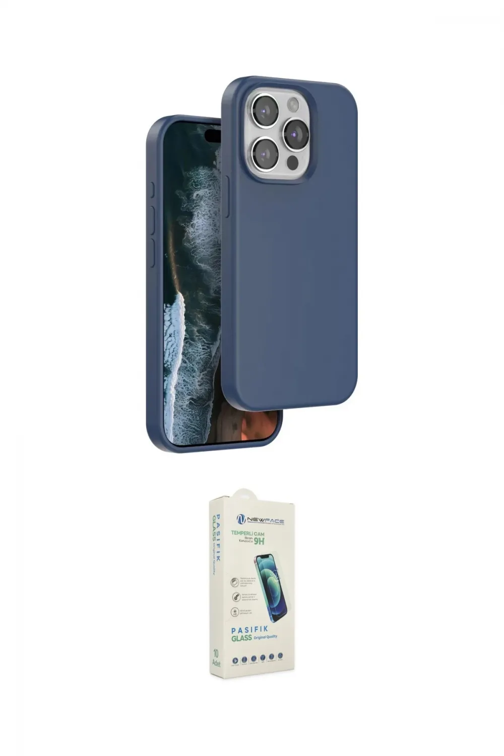 ieg™ iPhone 14 Pro Kılıf Kıvılcım Çizgi Serisi - Şeffaf Pasifik Cam Ekran Koruyucu