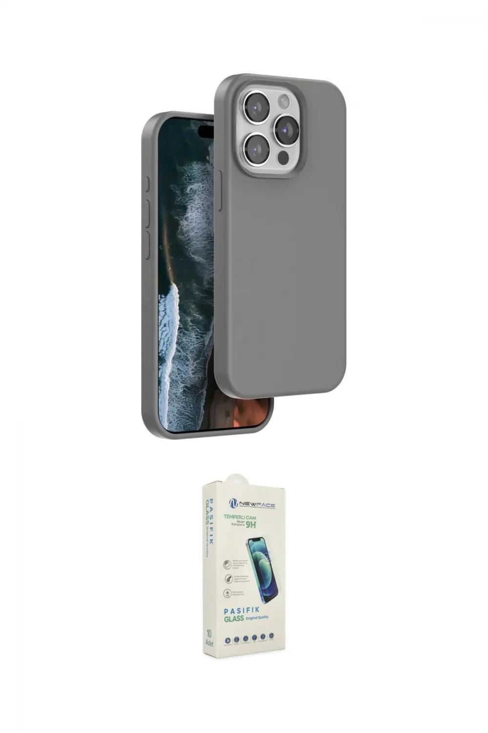 ieg™ iPhone 14 Pro Kılıf Kıvılcım Çizgi Serisi - Şeffaf Pasifik Cam Ekran Koruyucu