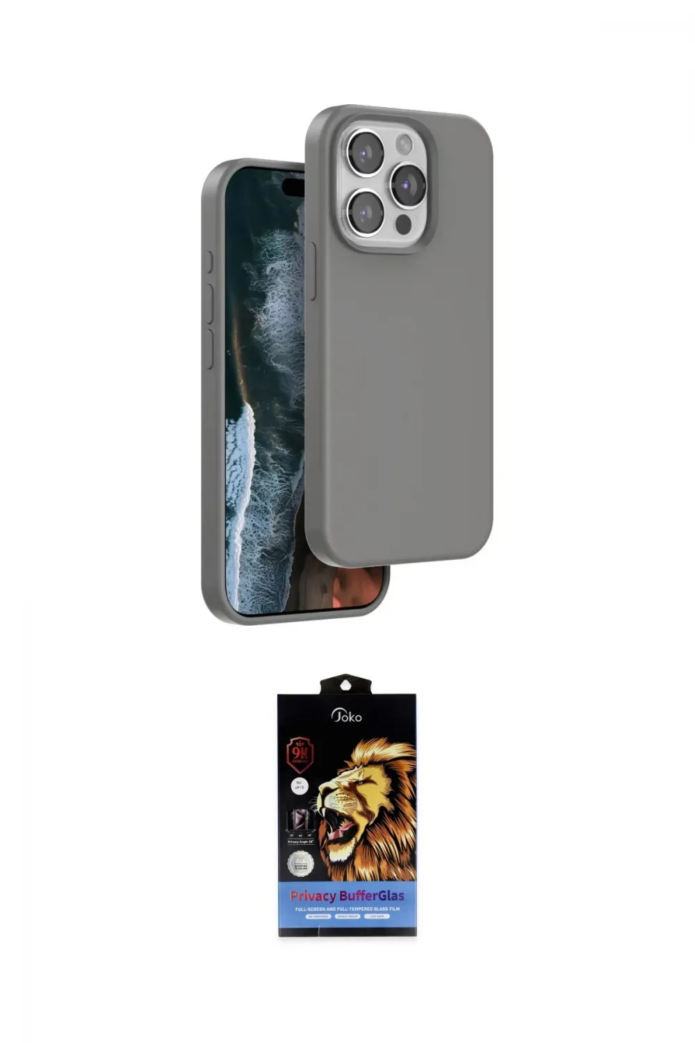 ieg™ iPhone 14 Pro Kılıf Kıvılcım Çizgi Serisi - Siyah Buffer Hayalet Cam Ekran Koruyucu