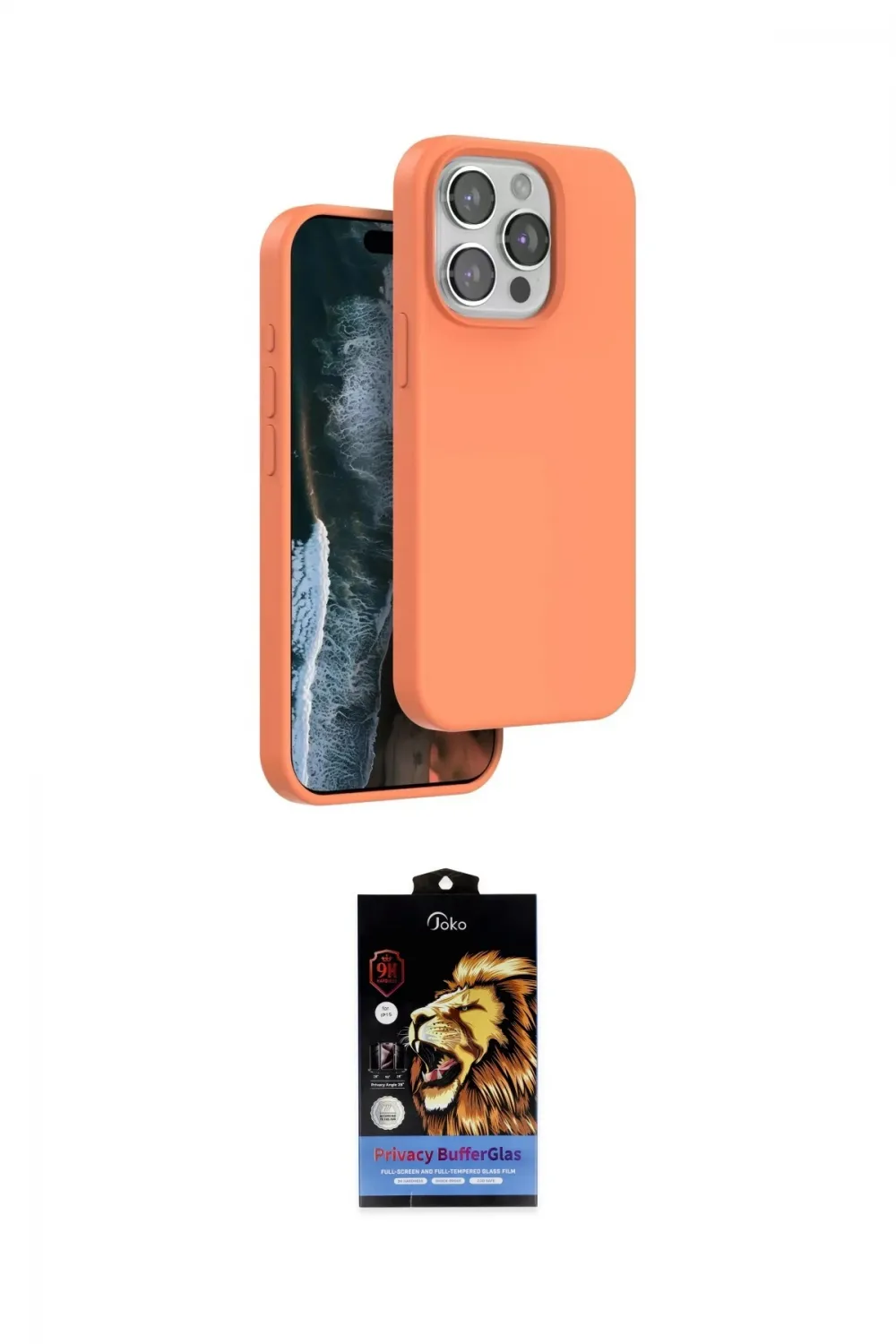 ieg™ iPhone 14 Pro Kılıf Kıvılcım Çizgi Serisi - Siyah Buffer Hayalet Cam Ekran Koruyucu