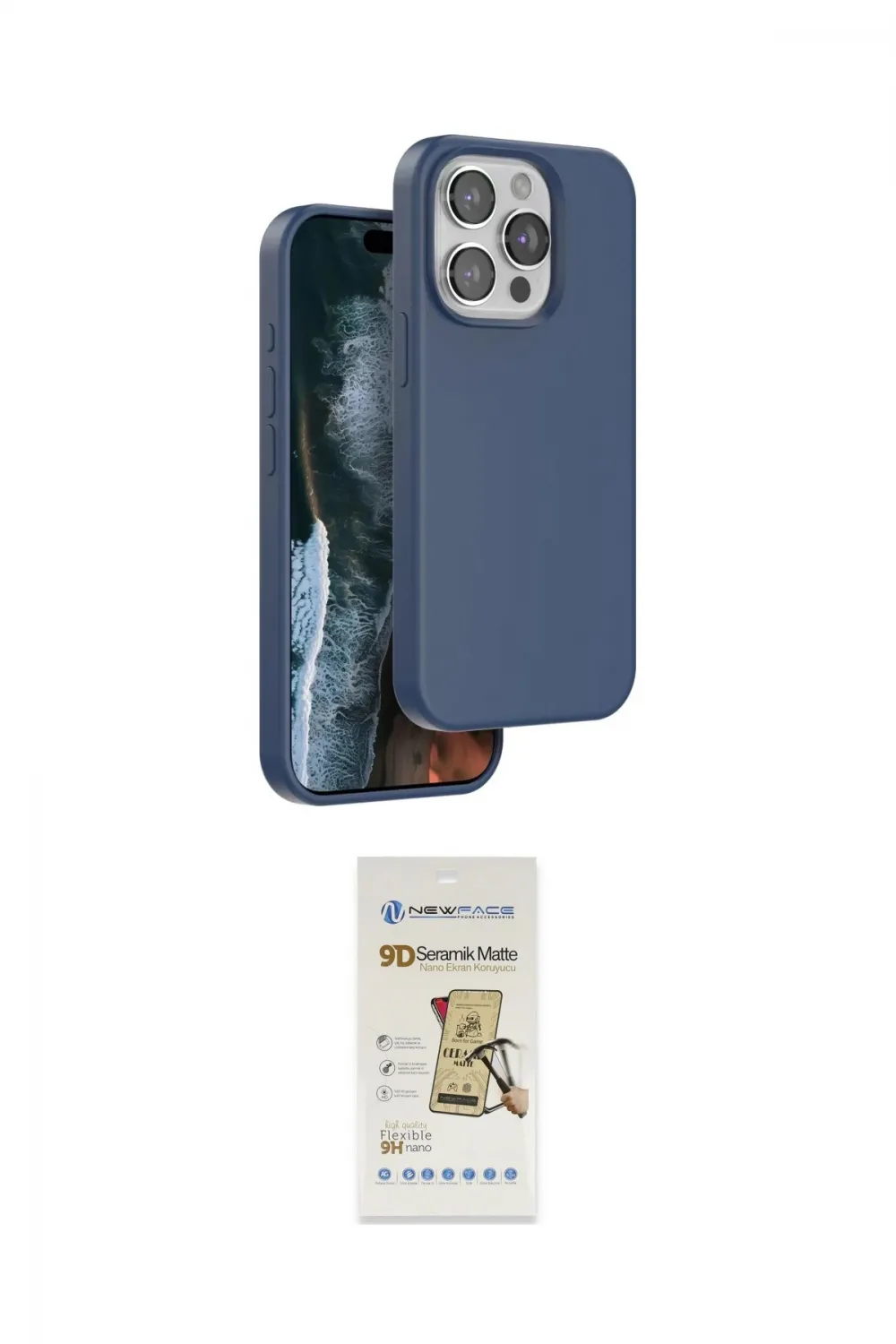 ieg™ iPhone 14 Pro Kılıf Kıvılcım Çizgi Serisi - Siyah Mat Seramik Nano Ekran Koruyucu