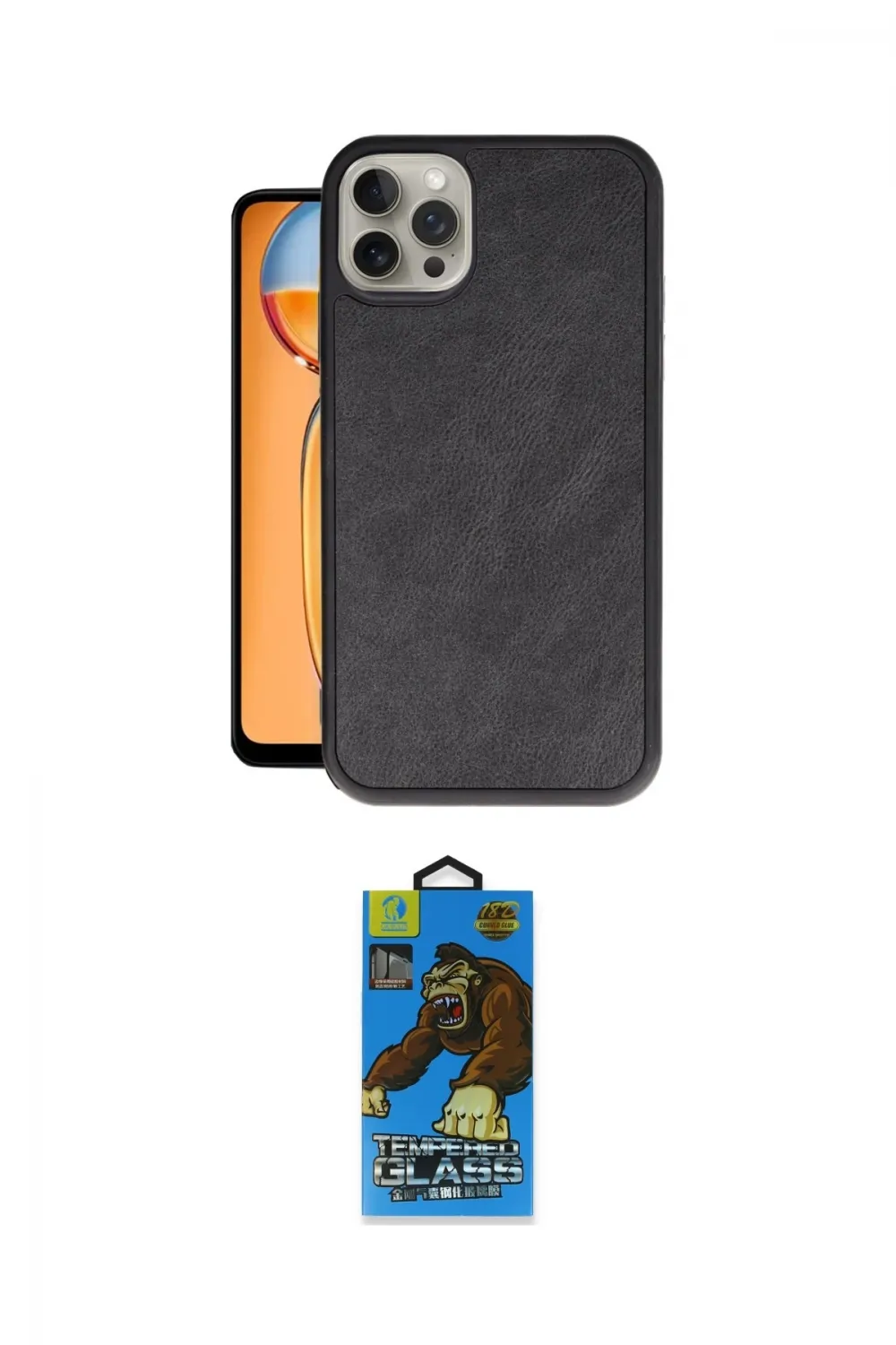 ieg™ iPhone 14 Pro Kılıf Kıvılcım Işık Serisi - Siyah 18D Cam Ekran Koruyucu