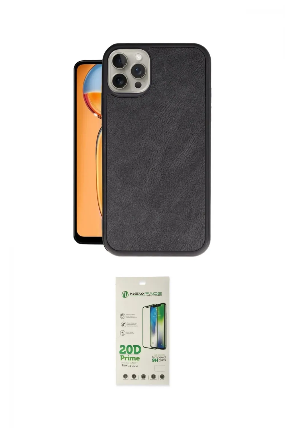 ieg™ iPhone 14 Pro Kılıf Kıvılcım Işık Serisi - Siyah 20D Premium Cam Ekran Koruyucu