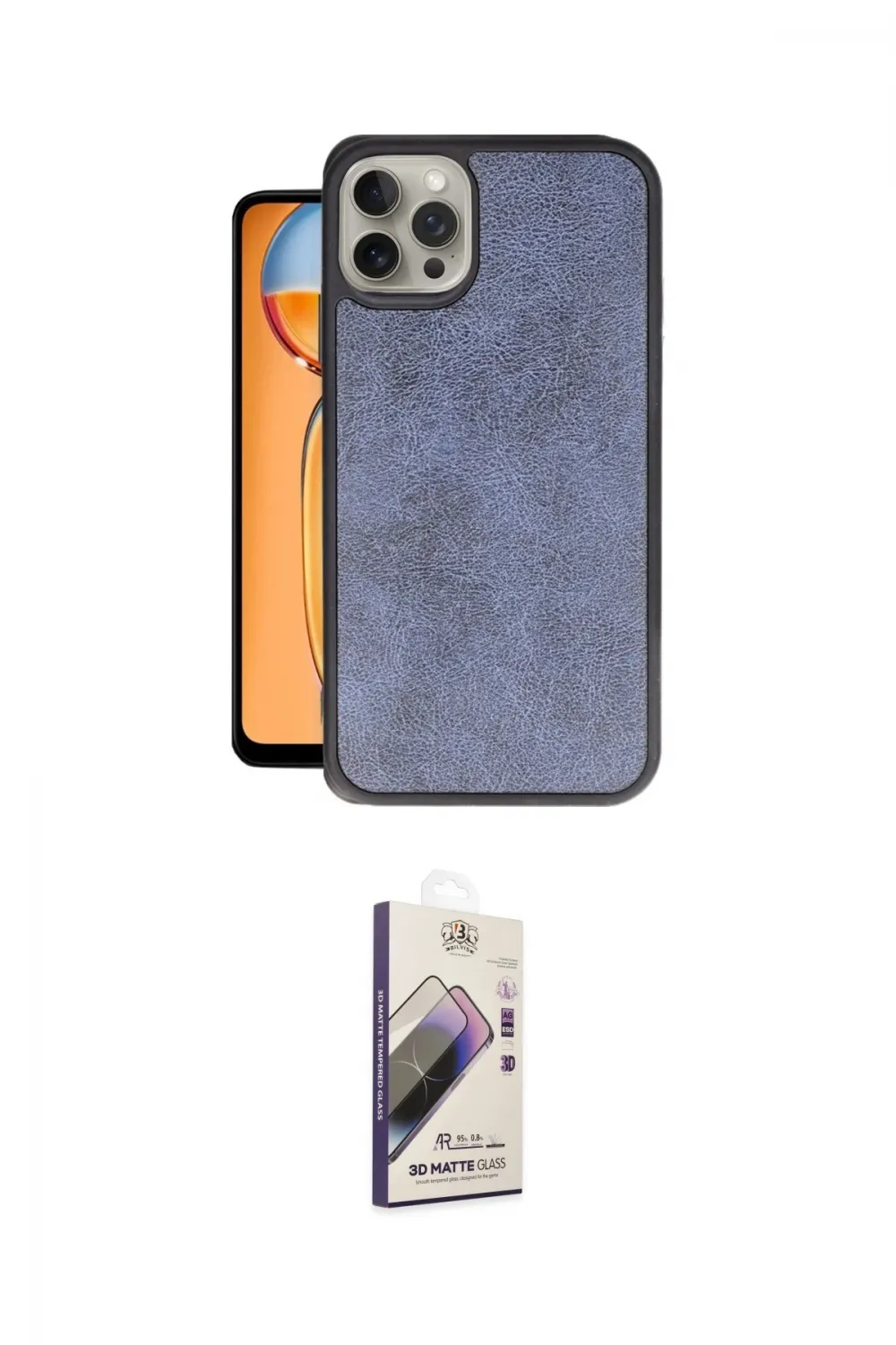 ieg™ iPhone 14 Pro Kılıf Kıvılcım Işık Serisi - Siyah Bilvis 3D Mat Cam Ekran Koruyucu