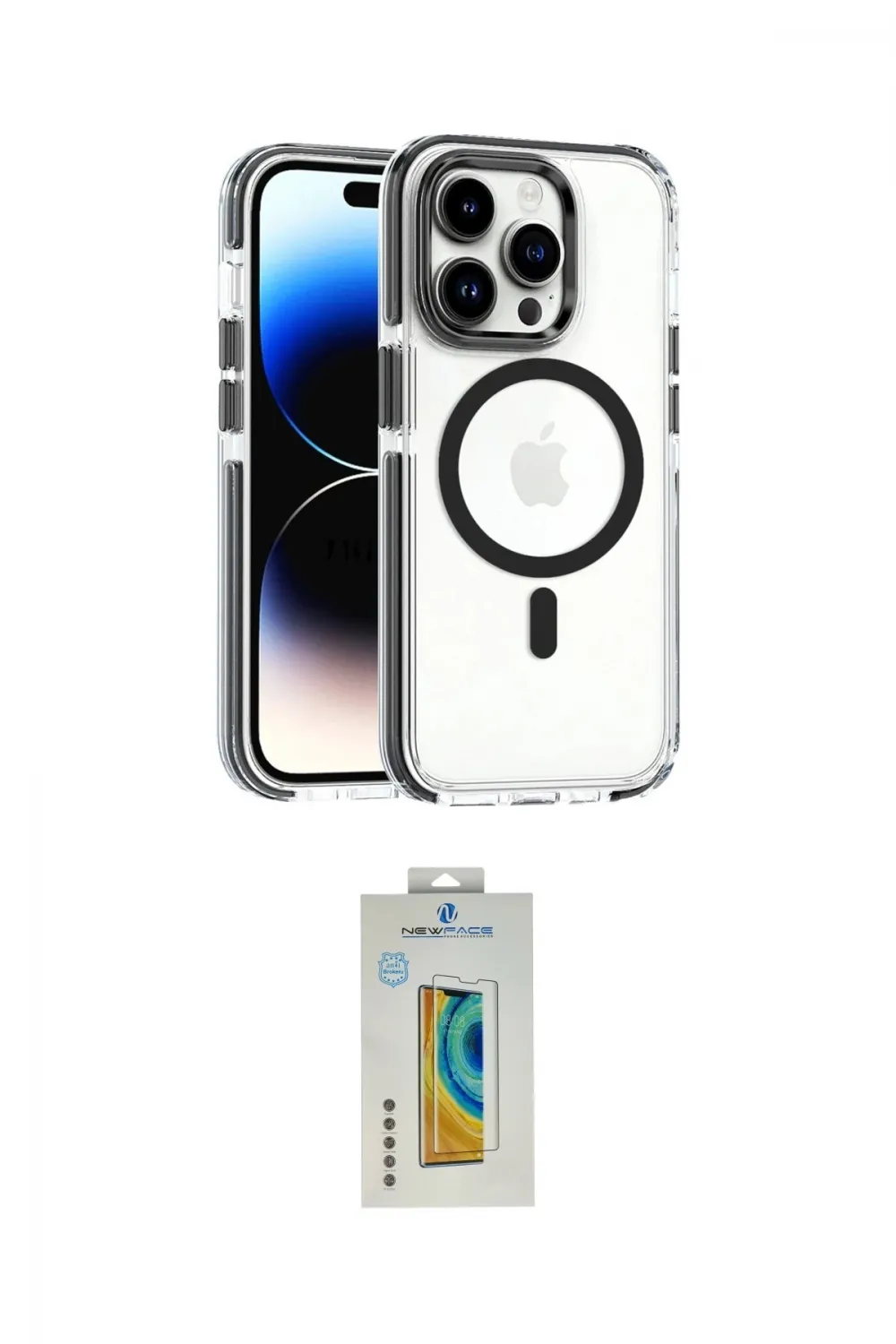 ieg™ iPhone 14 Pro Kılıf Kozmos Doku Koleksiyonu - Siyah Polymer Nano Ekran Koruyucu